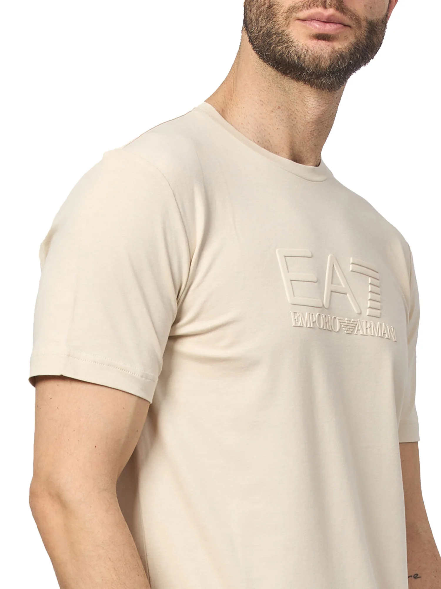 T-shirt logo rilievo beige - Image 44
