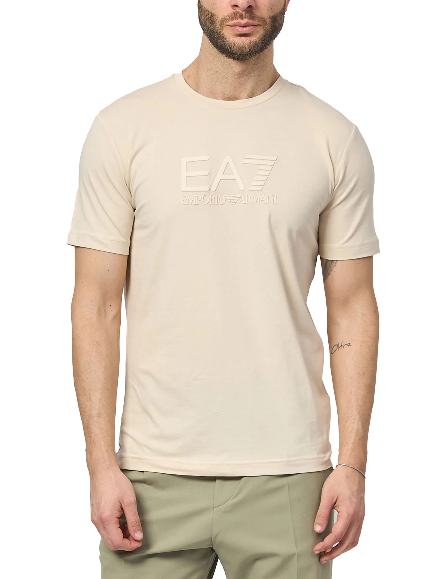 T-shirt logo rilievo beige - Image 61