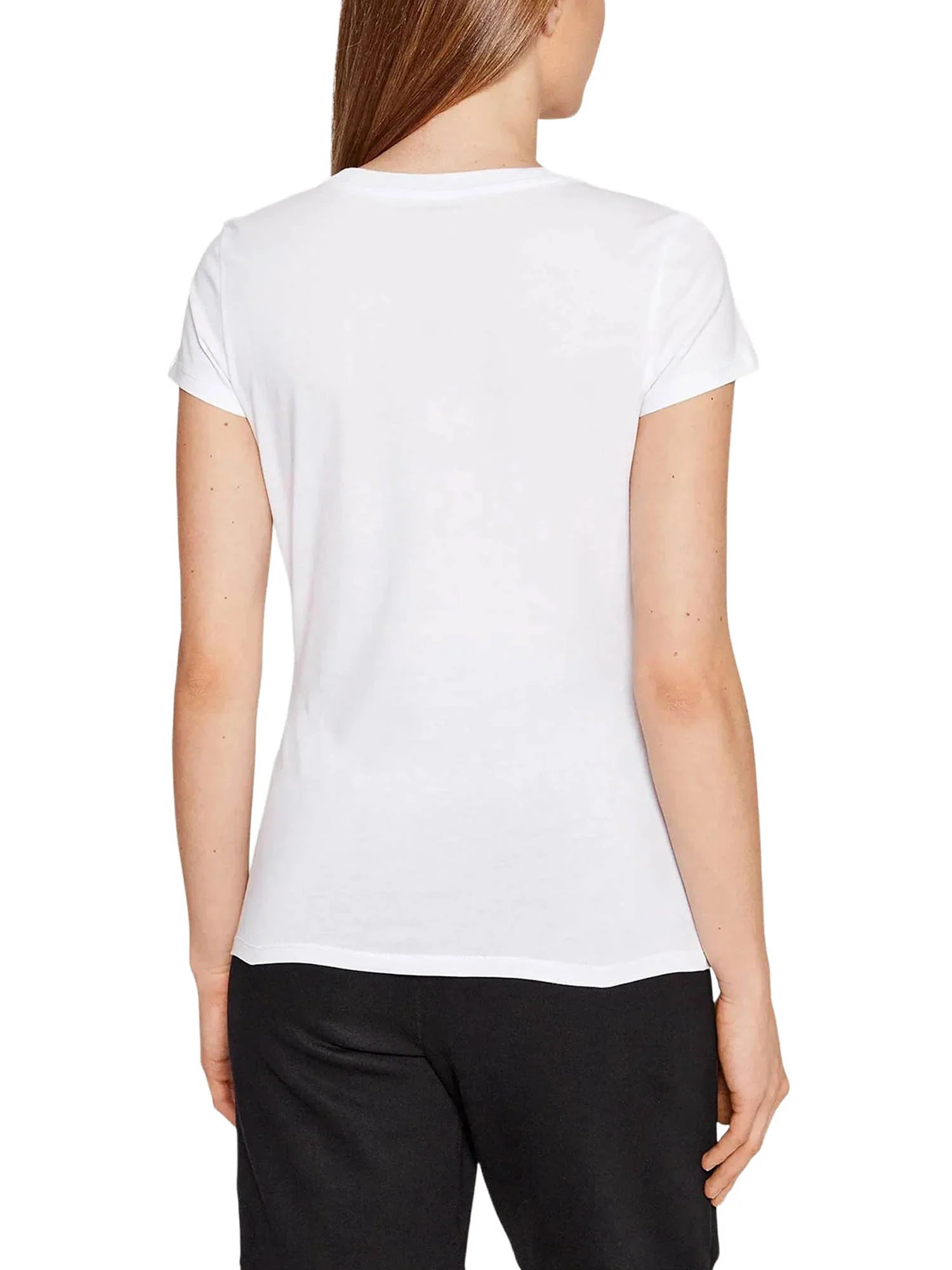 T-shirt Armani Exchange Donna a manica corta logo paillettes
 Bianco - Image 2