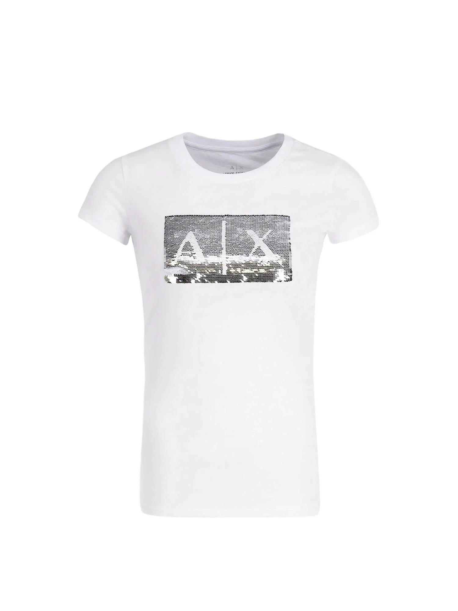 T-shirt Armani Exchange Donna a manica corta logo paillettes
 Bianco - Image 4