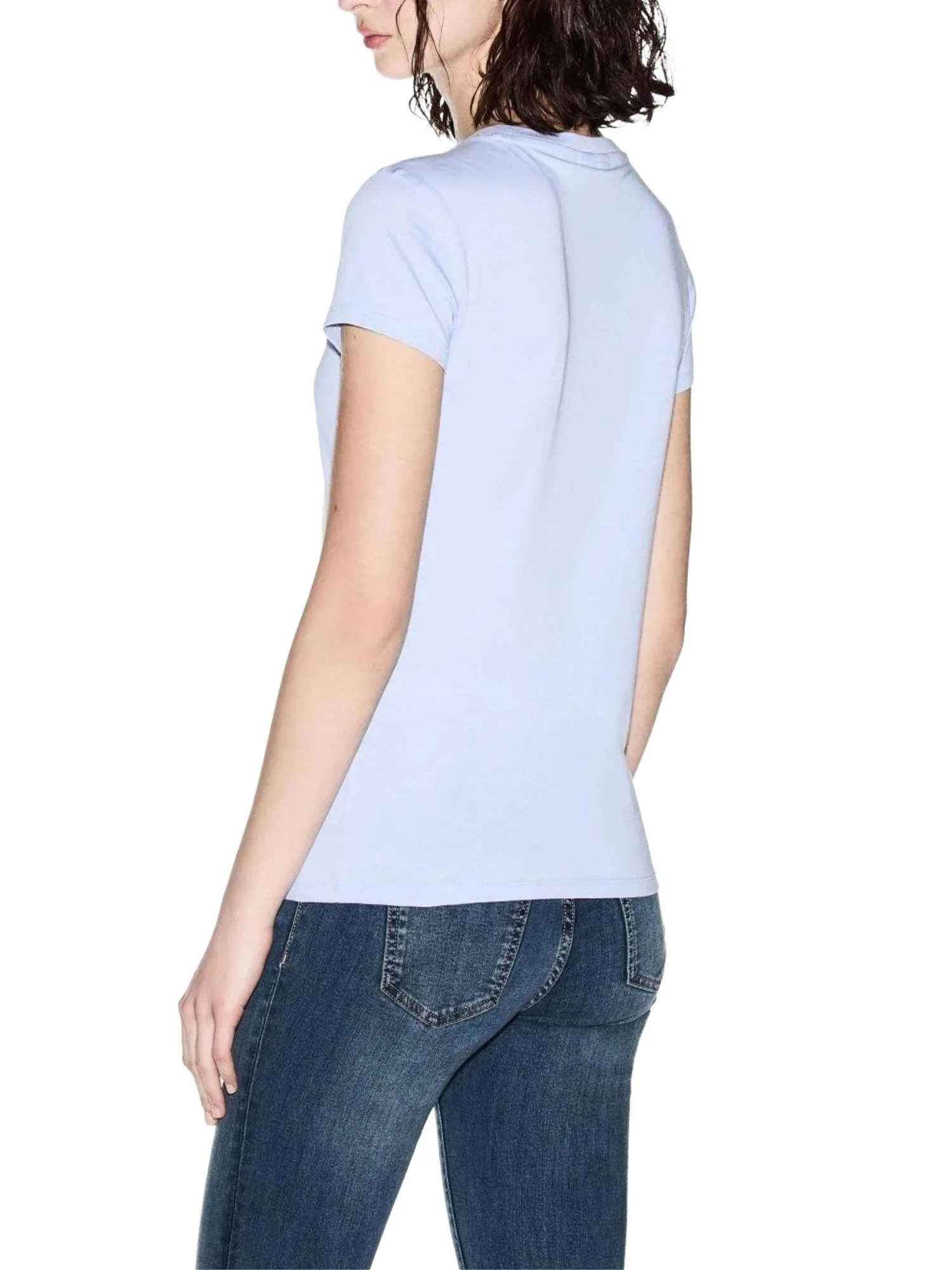 T-shirt Armani Exchange Donna a manica corta logo paillettes
 Glacial - Image 2