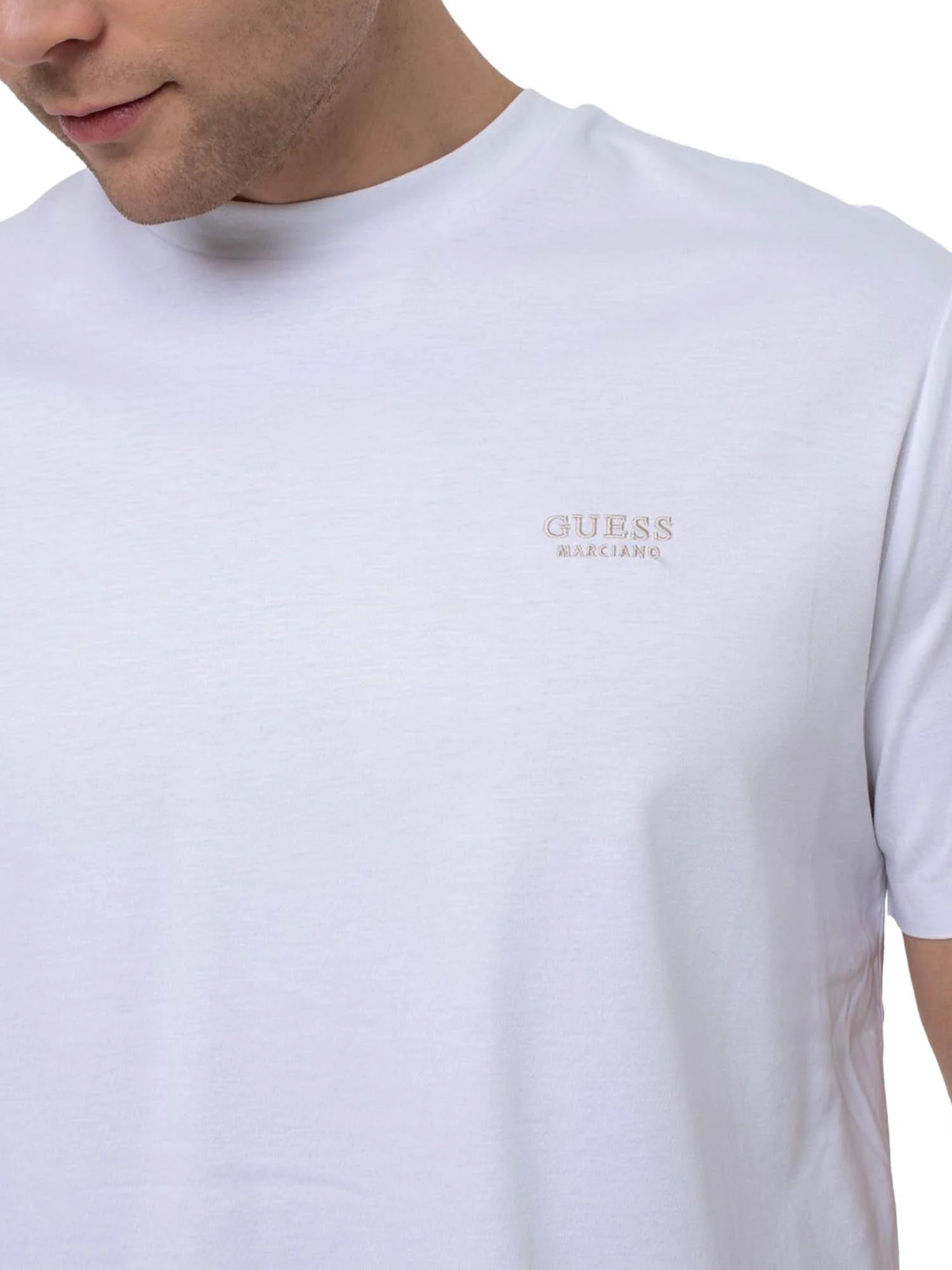 T-shirt Guess Uomo manica corta luxe jersey
 bianco - Image 2