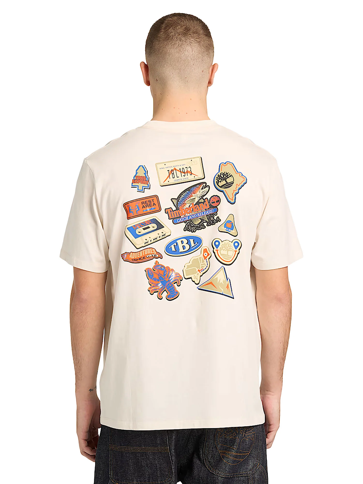 T-shirt Timberland uomo manica corta Magnet Back Gaphic avorio - Image 2
