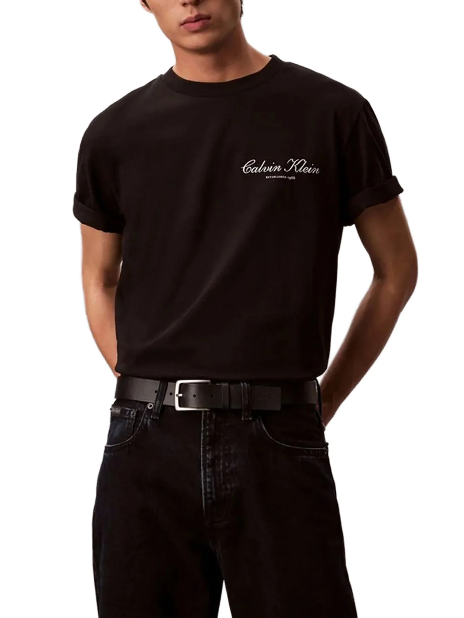 T-shirt Calvin Klein Jeans Uomo manica corta march graphic seasonal Nero