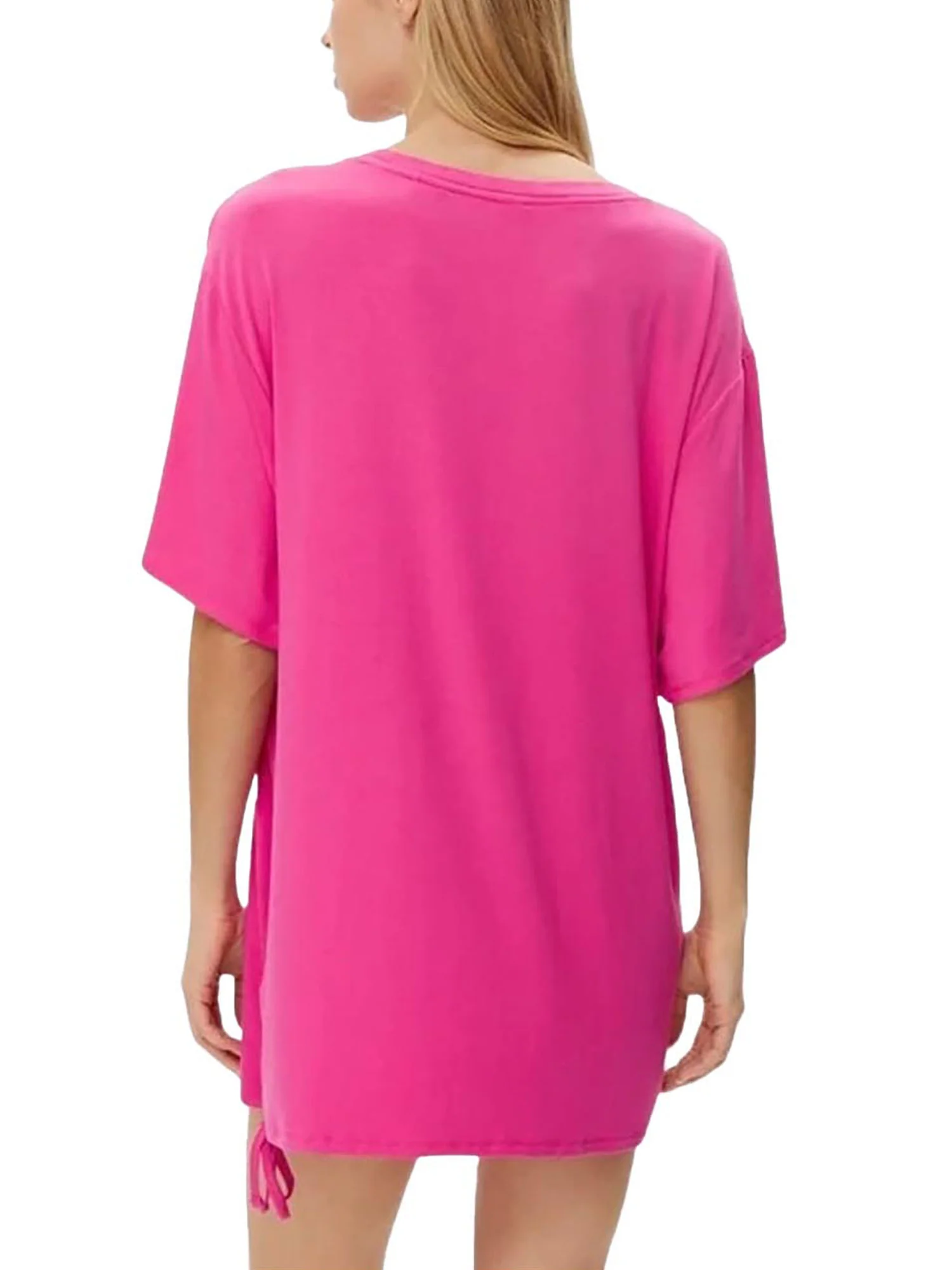 T-shirt Guess Donna maxi triangle strass fucsia - Image 2