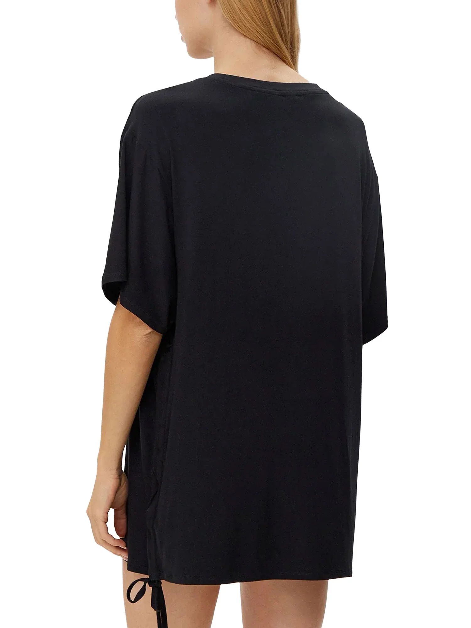 T-shirt manica corta Guess donna con maxi triangle strass nero - Image 2