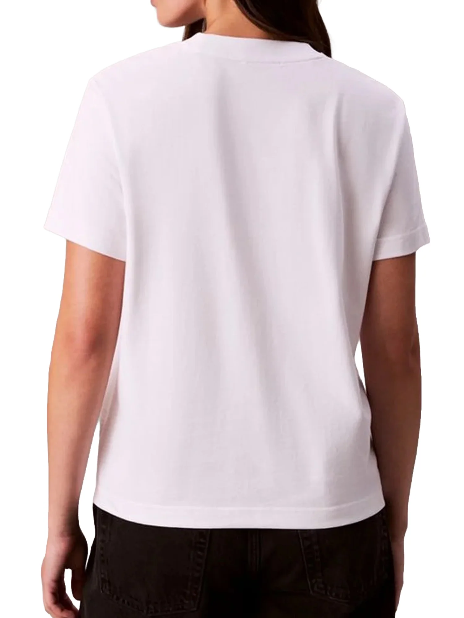 T-Shirt Calvin Klein Donna con Logo metallico Bianco - Image 2
