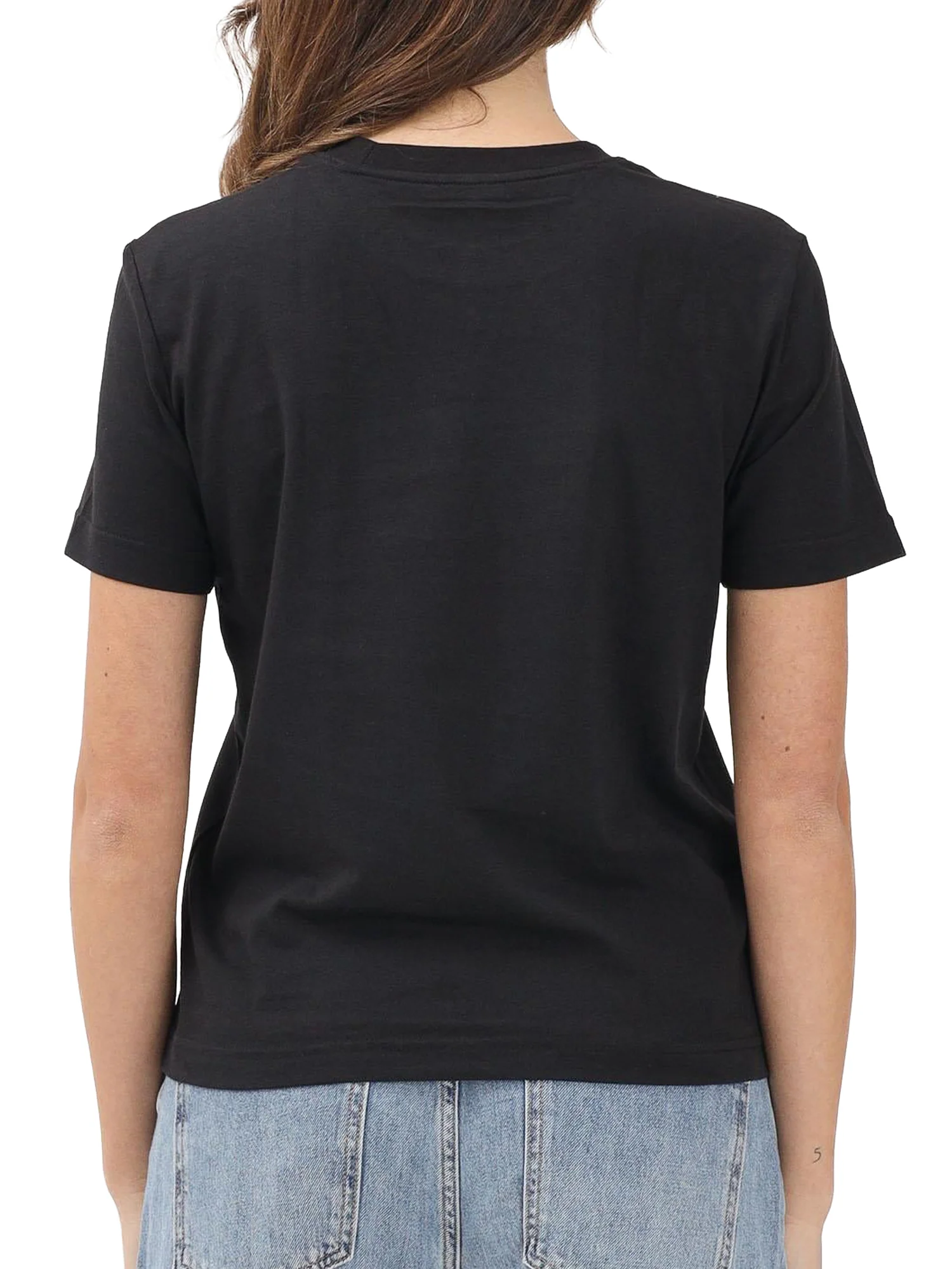 T-Shirt Calvin Klein Donna con Logo metallico Nero - Image 2