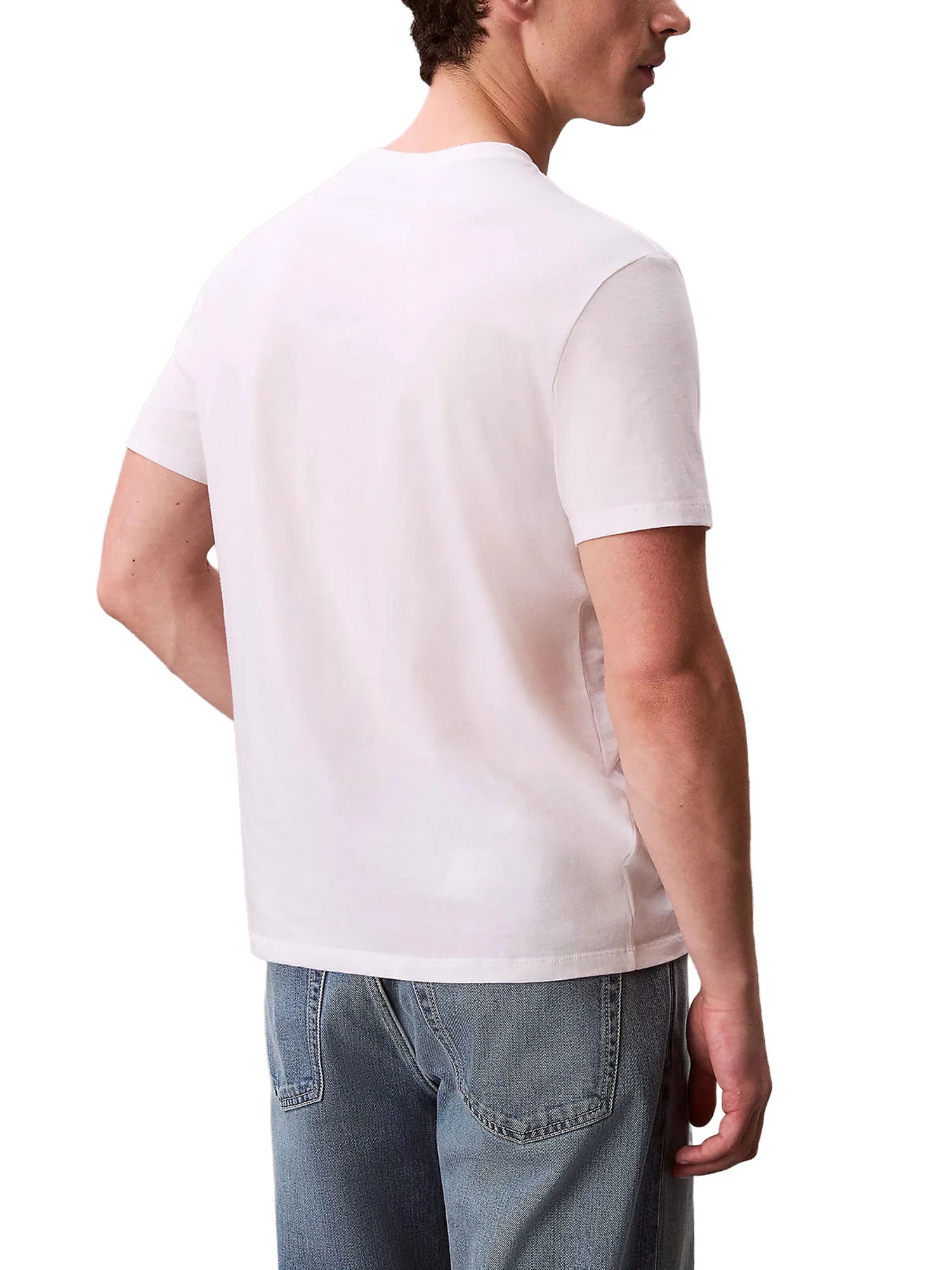 T-shirt manica corta Calvin Klein Jeans uomo micro monologo bianco - Image 2