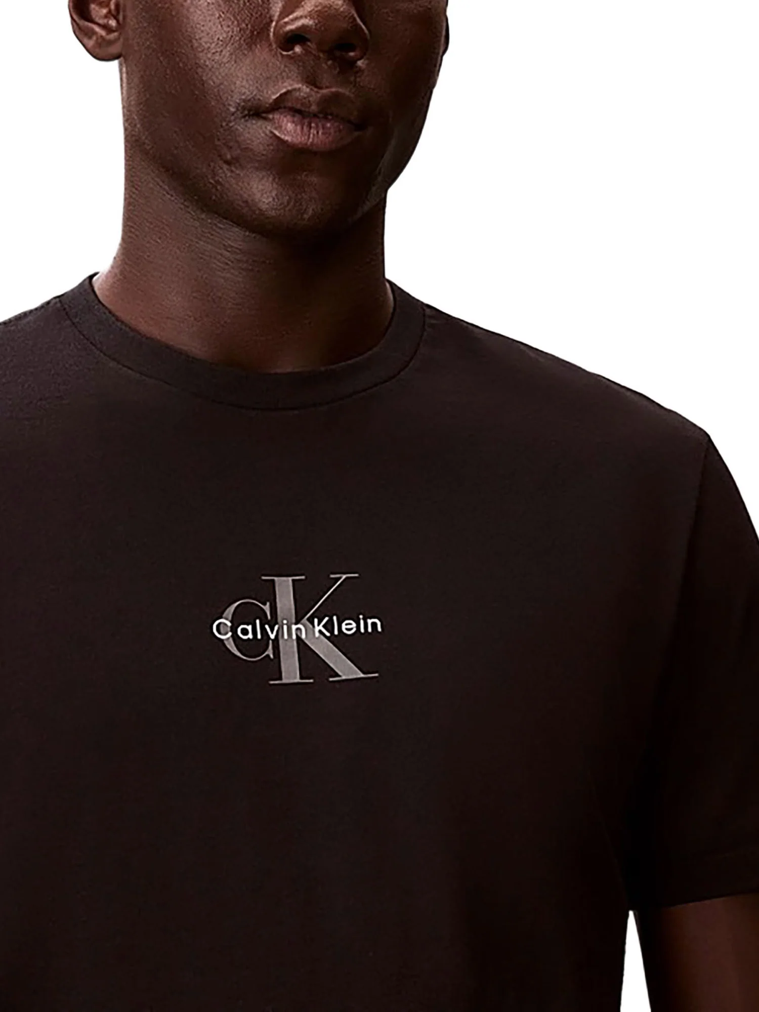 T-shirt manica corta Calvin Klein Jeans uomo micro monologo nero - Image 3