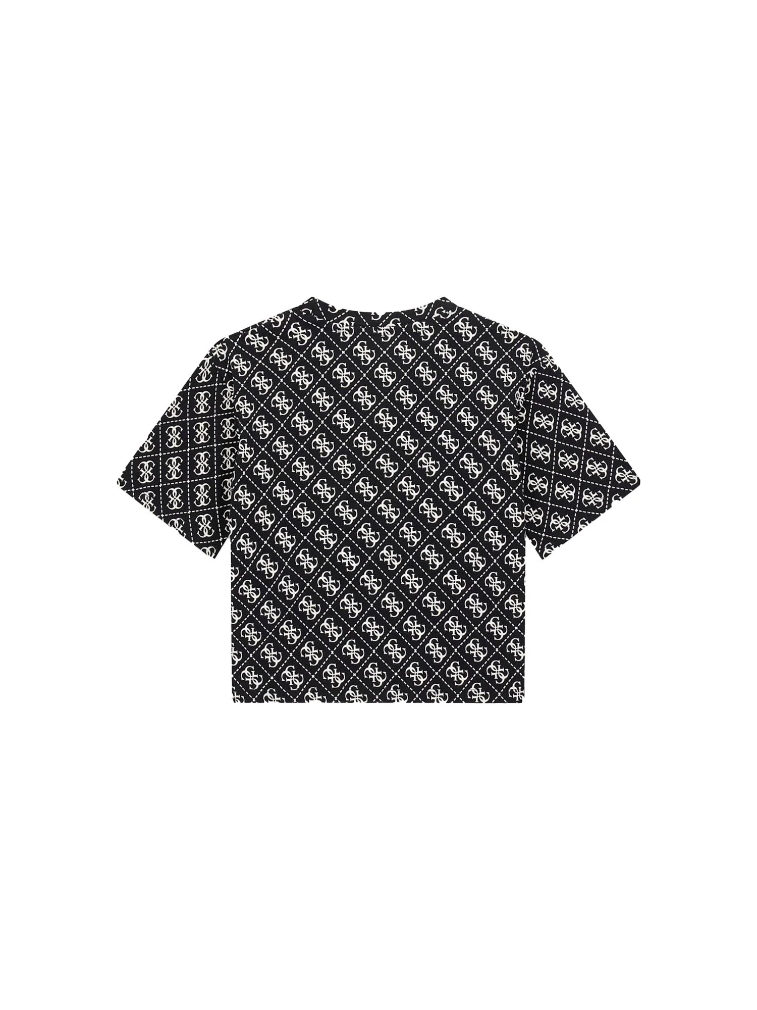 T-shirt Guess Bambina midi con stampa logo allover nero - Image 2