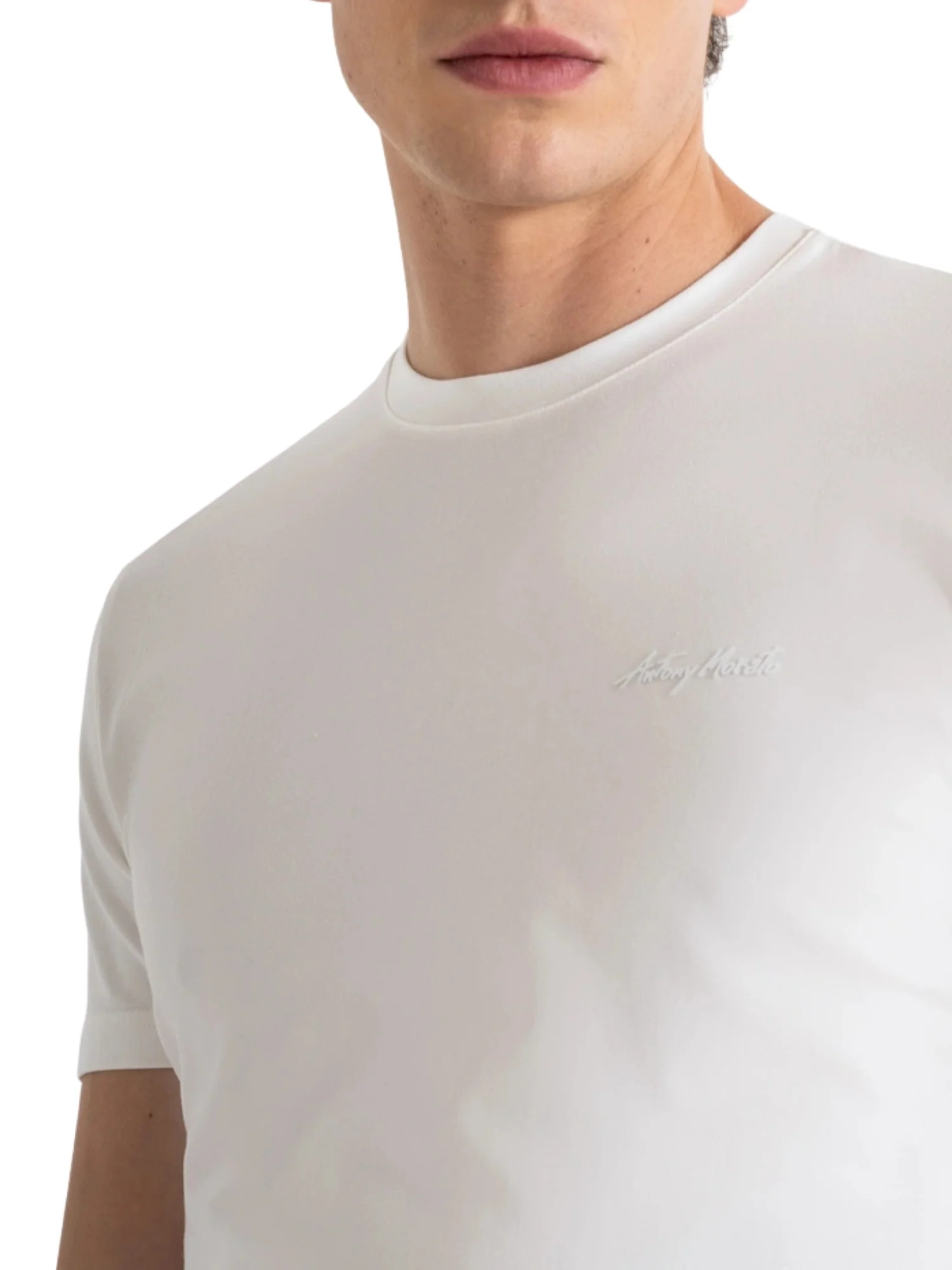 T-shirt con maniche corte modello Modal stretch bianco - Image 3