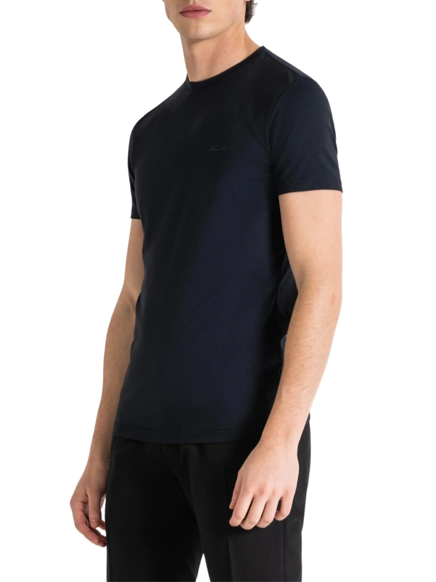 T-shirt con maniche corte modello Modal stretch blu