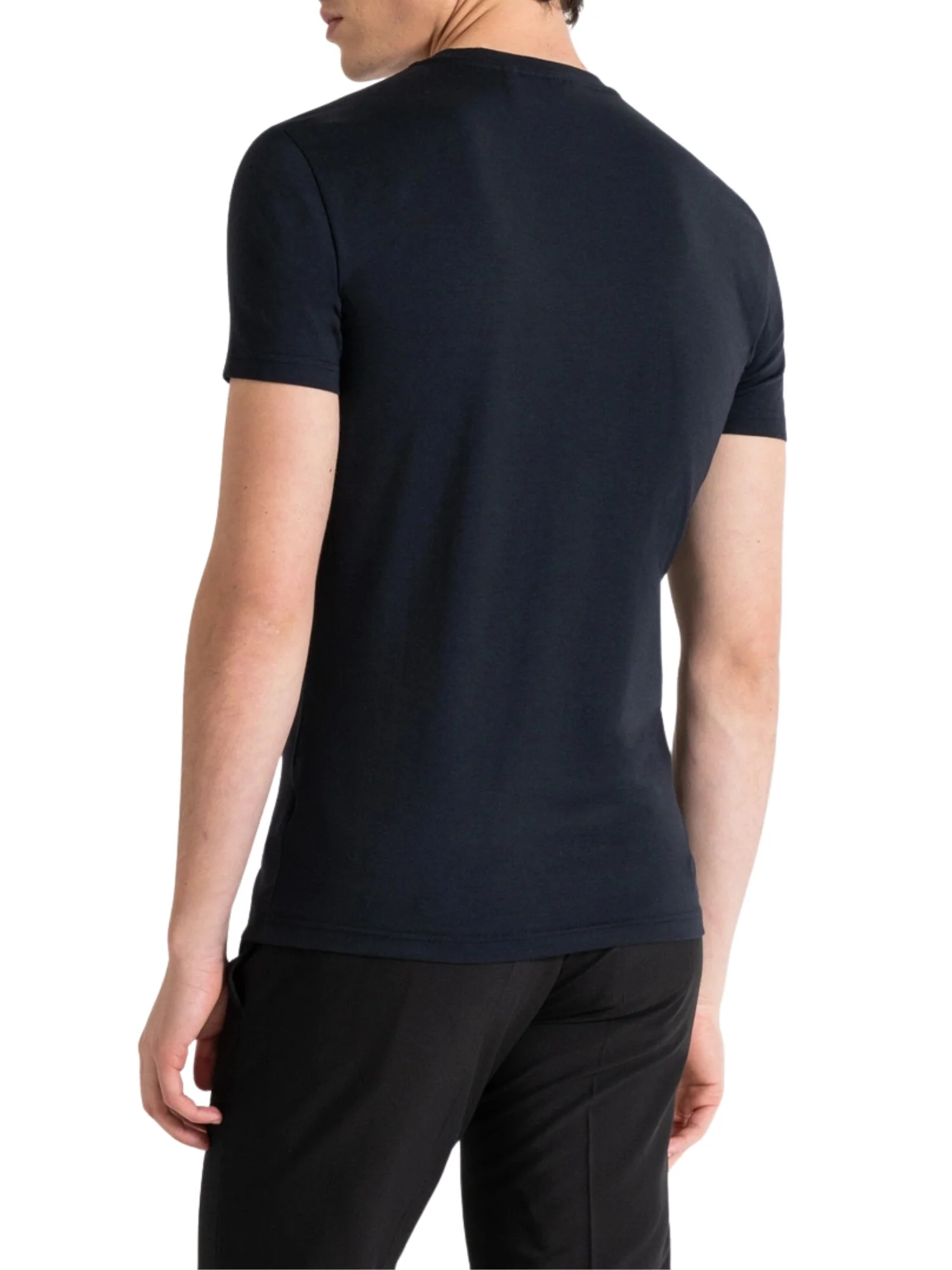 T-shirt con maniche corte modello Modal stretch blu - Image 2
