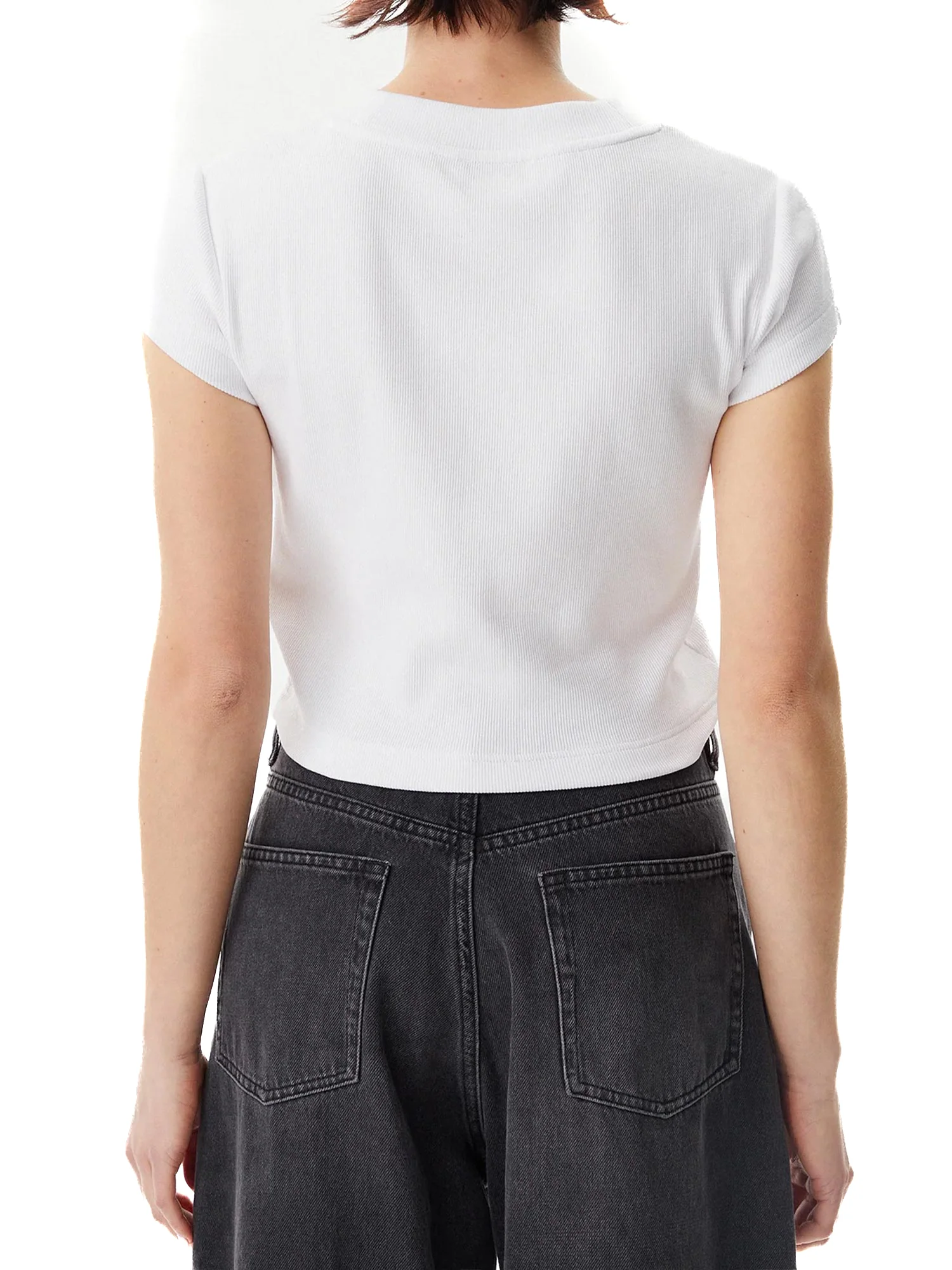 T-shirt Calvin Klein cropped logo monogram baby bianco - Image 2