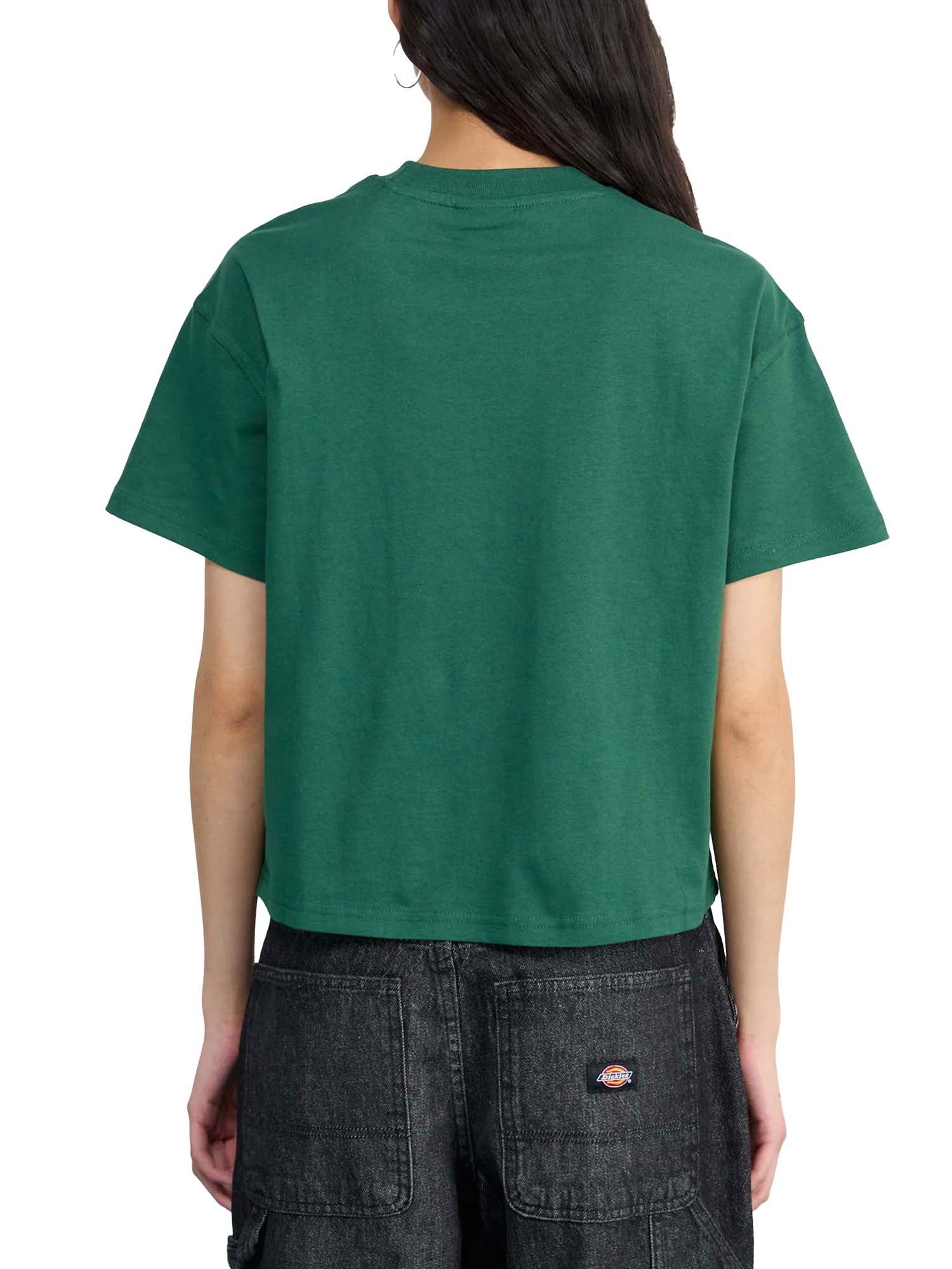 T-shirt Dickies donna maniche corte oakport logo boxy verde - Image 2