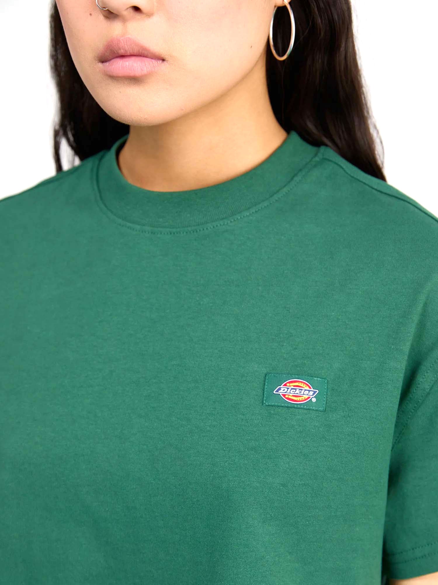 T-shirt Dickies donna maniche corte oakport logo boxy verde - Image 3