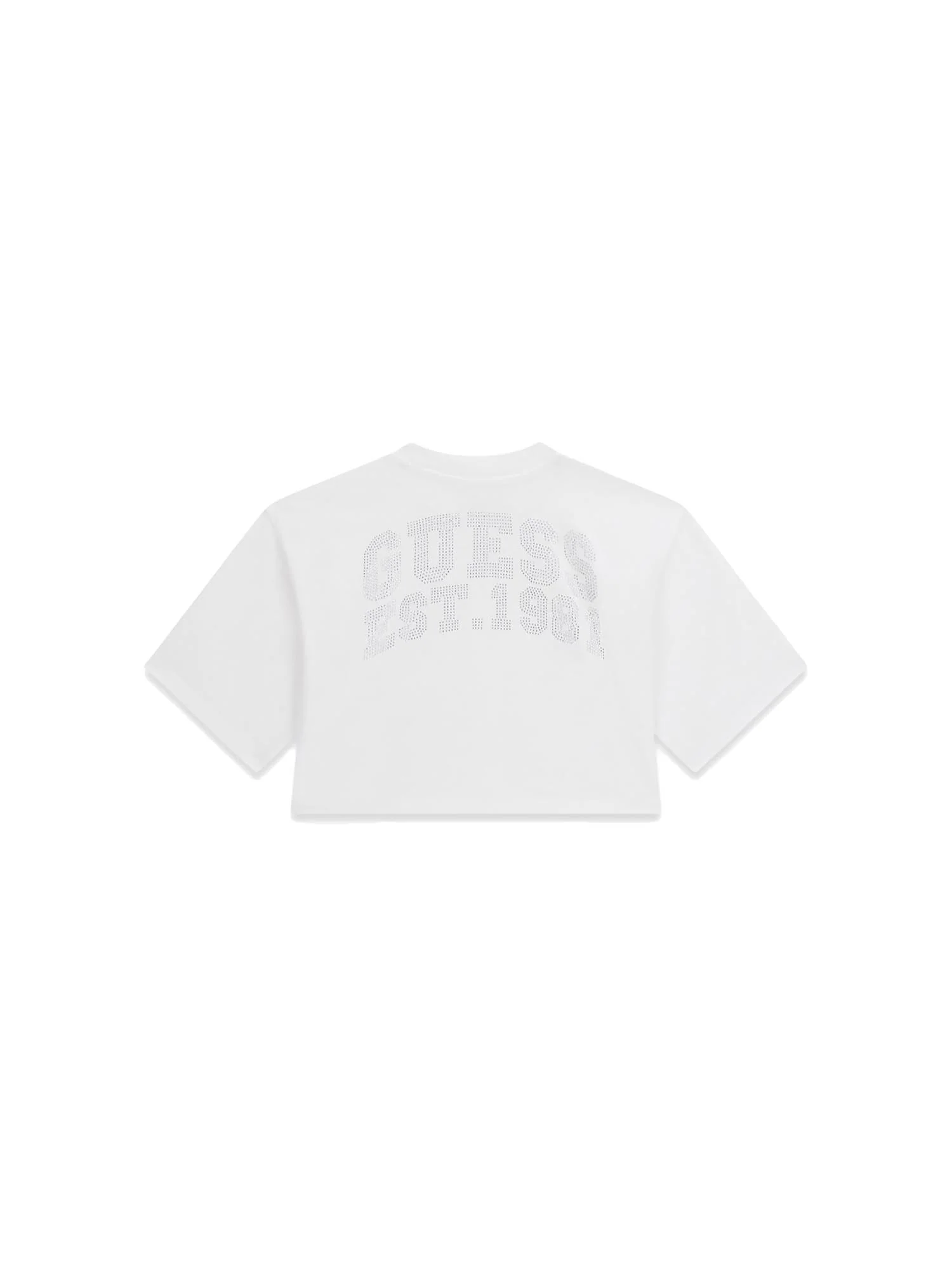 T-shirt Guess Bambina oversize crop bianco