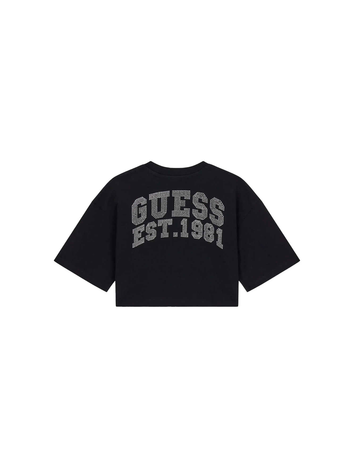 T-shirt Guess Bambina oversize crop nero