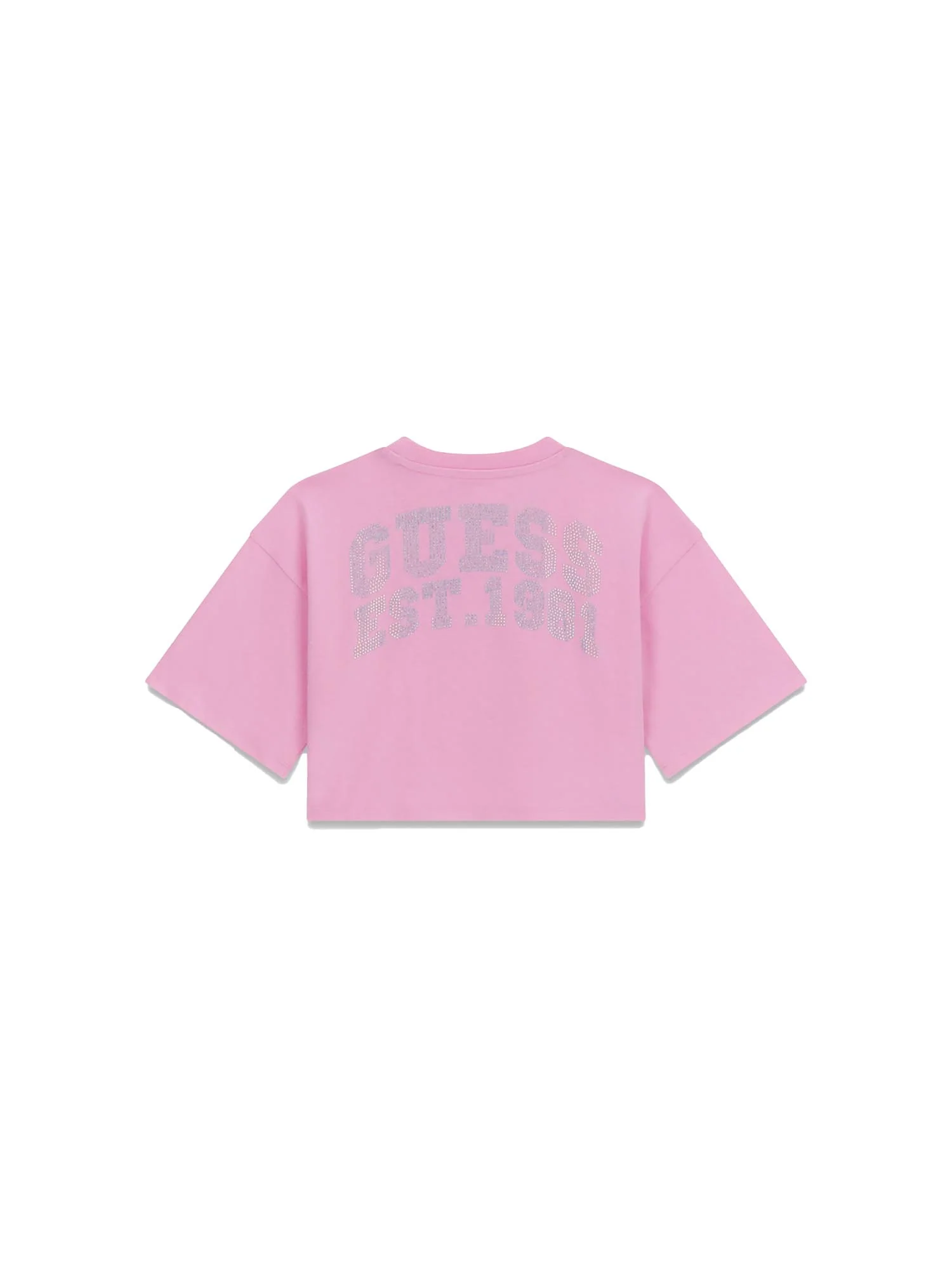 T-shirt Guess Bambina oversize crop rosa