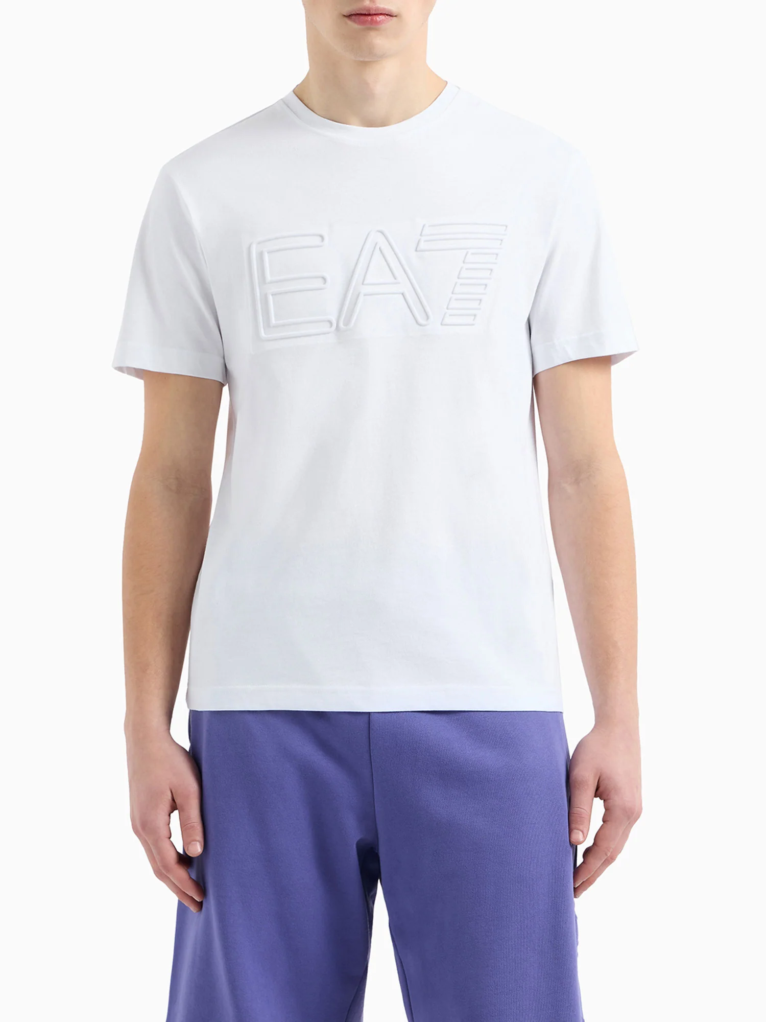 T-shirt patch logo frontale bianco