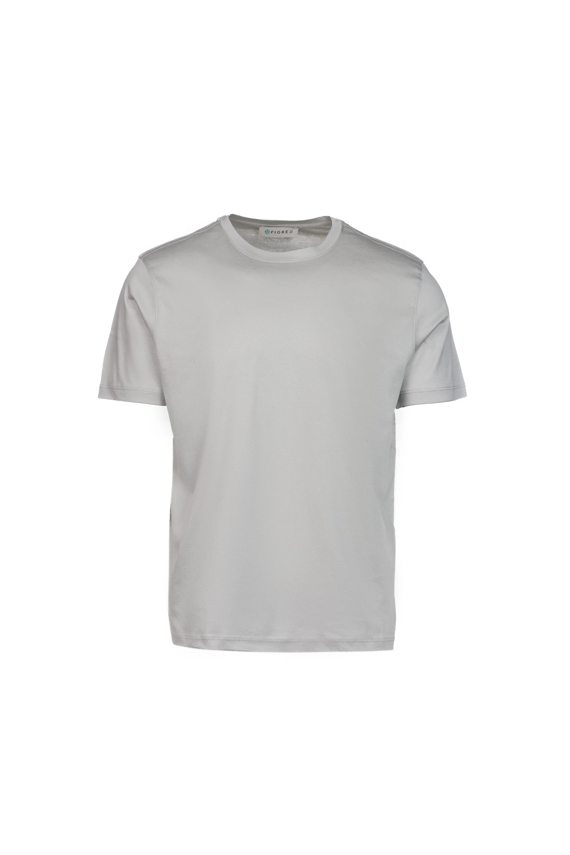 T-shirt in cotone pima grigio chiaro