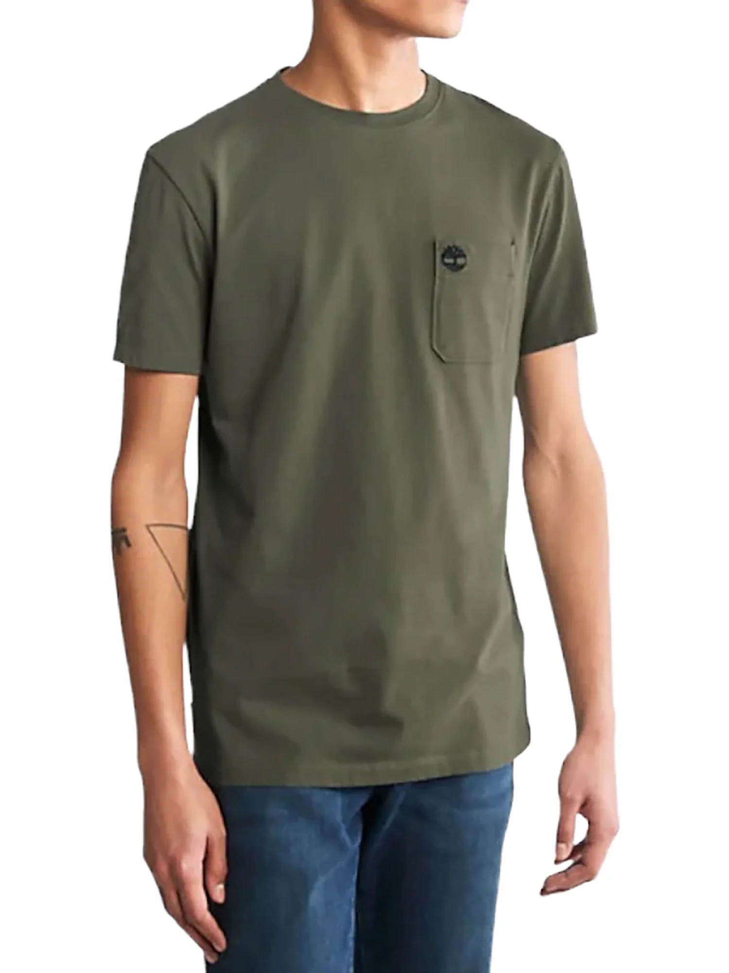 T-shirt Timberland uomo manica corta PKT Dunstan River verde - Image 4
