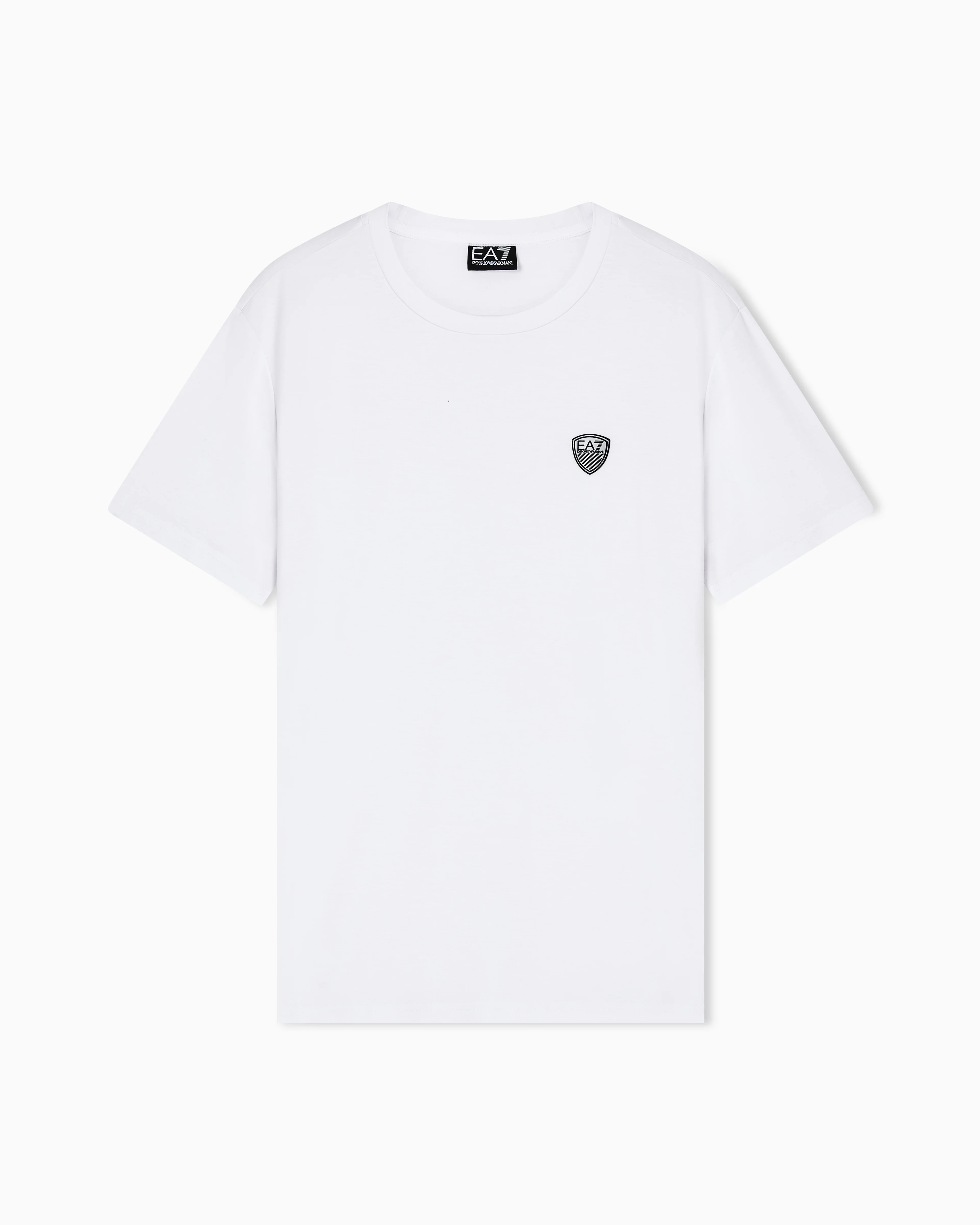 T-shirt EA7 uomo manica corta placca logo bianco - Image 4
