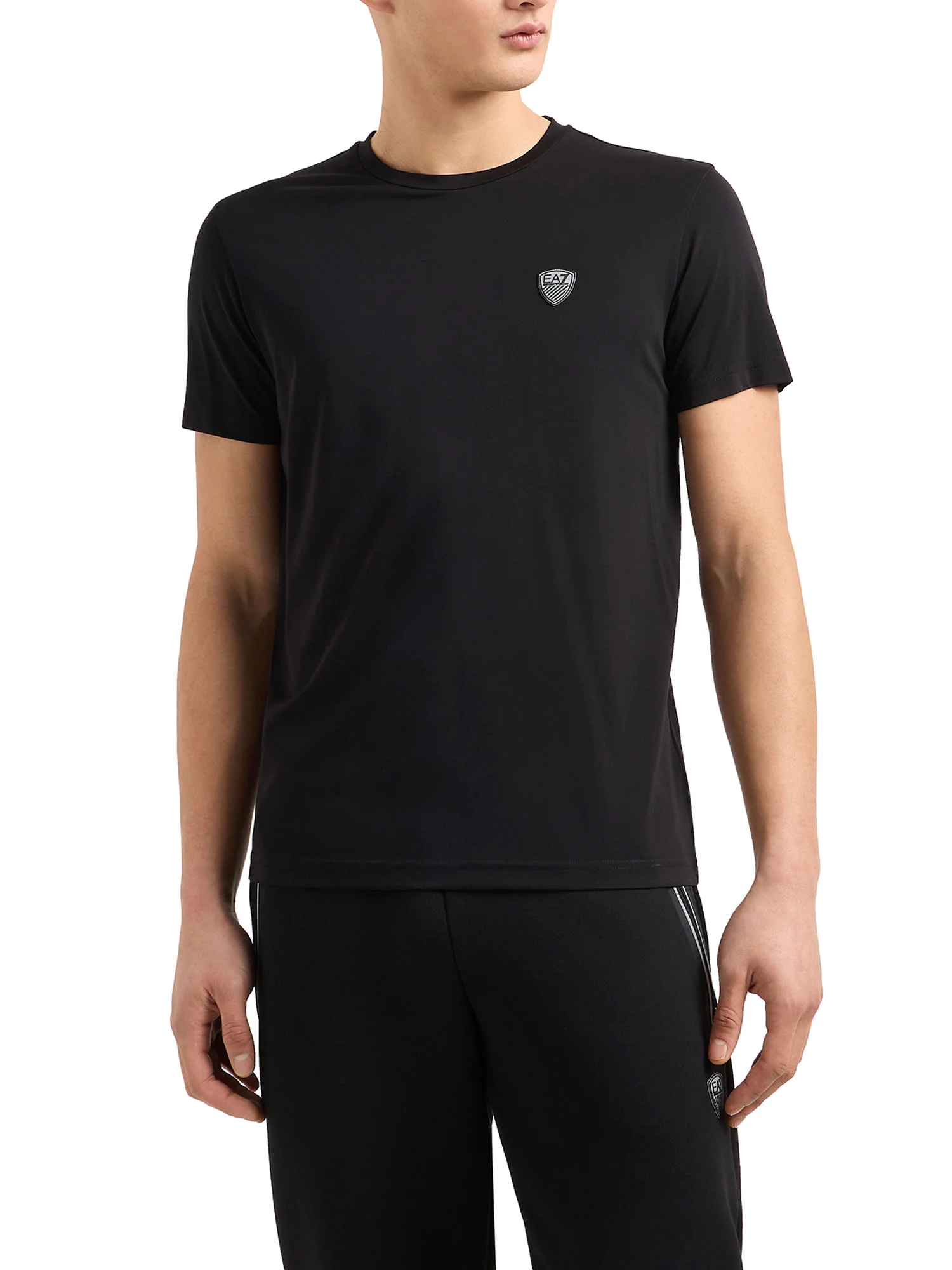 T-shirt placca logo sul petto nero - Image 77