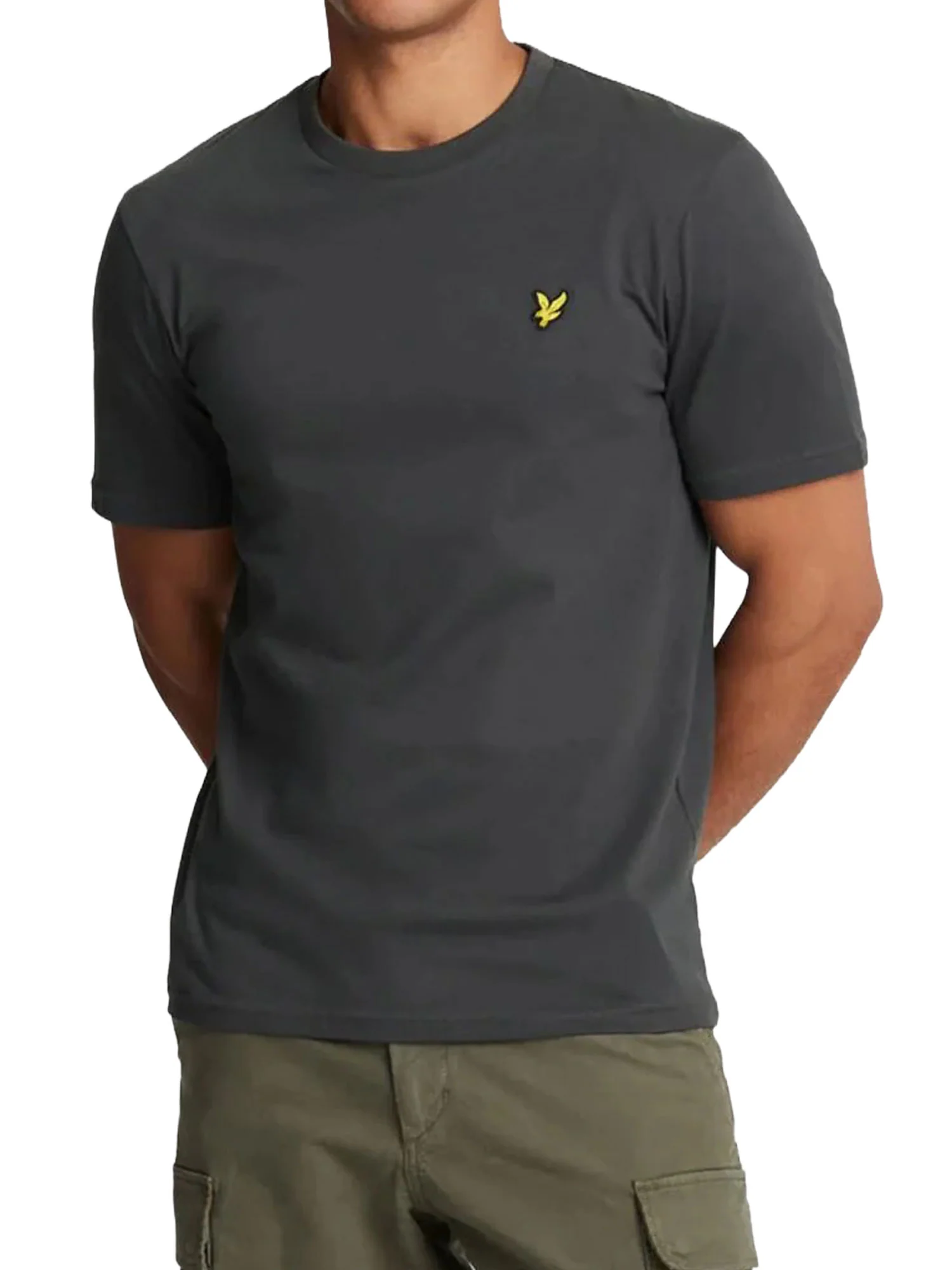 T-shirt manica corta plain jersey Lyle&Scott Uomo grigio scuro