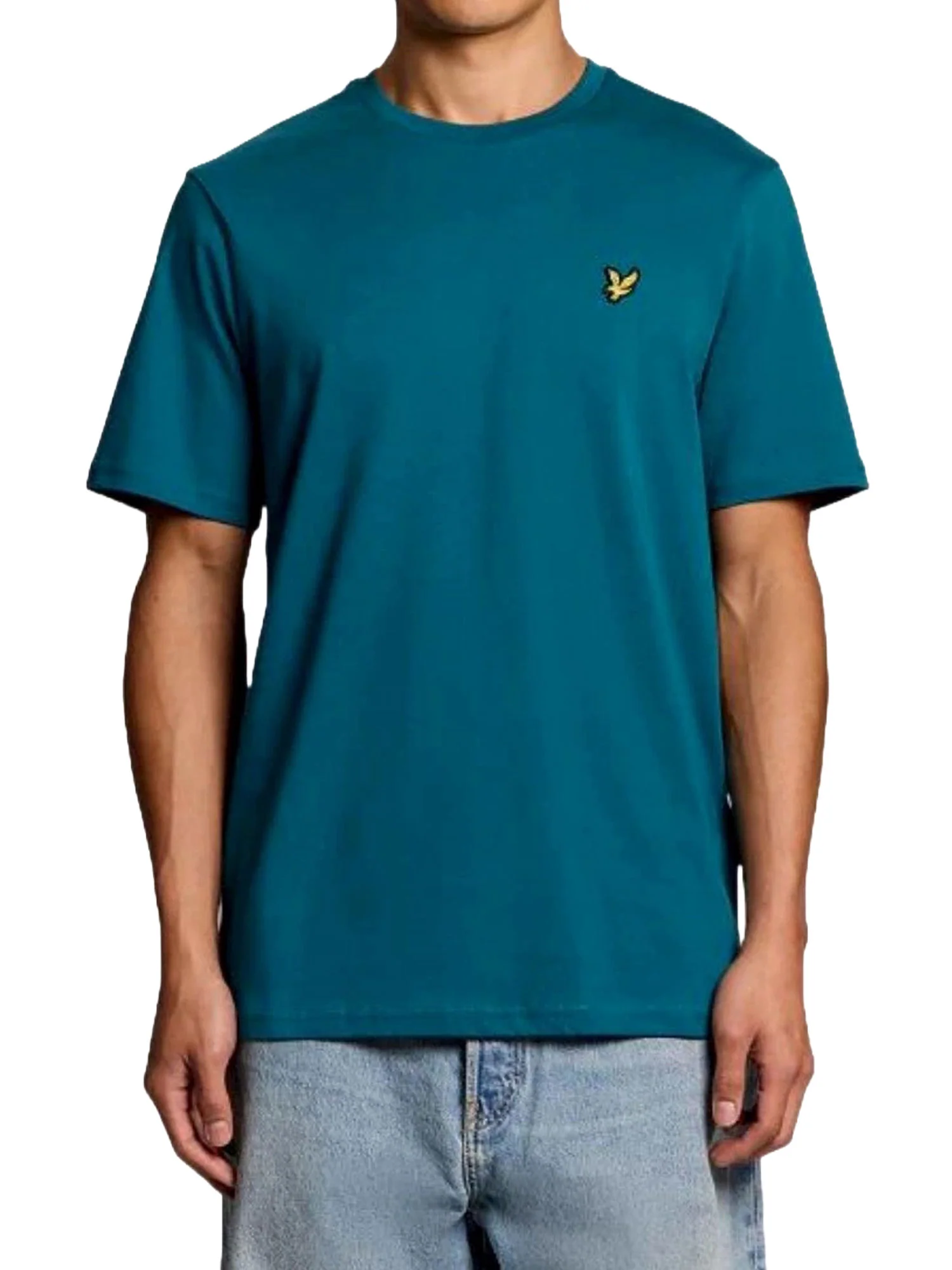 T-shirt manica corta plain jersey Lyle&Scott Uomo lagoon