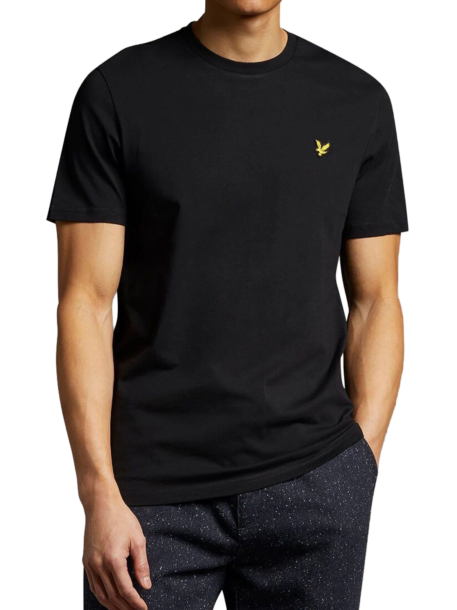 T-shirt manica corta plain jersey Lyle&Scott Uomo nero
