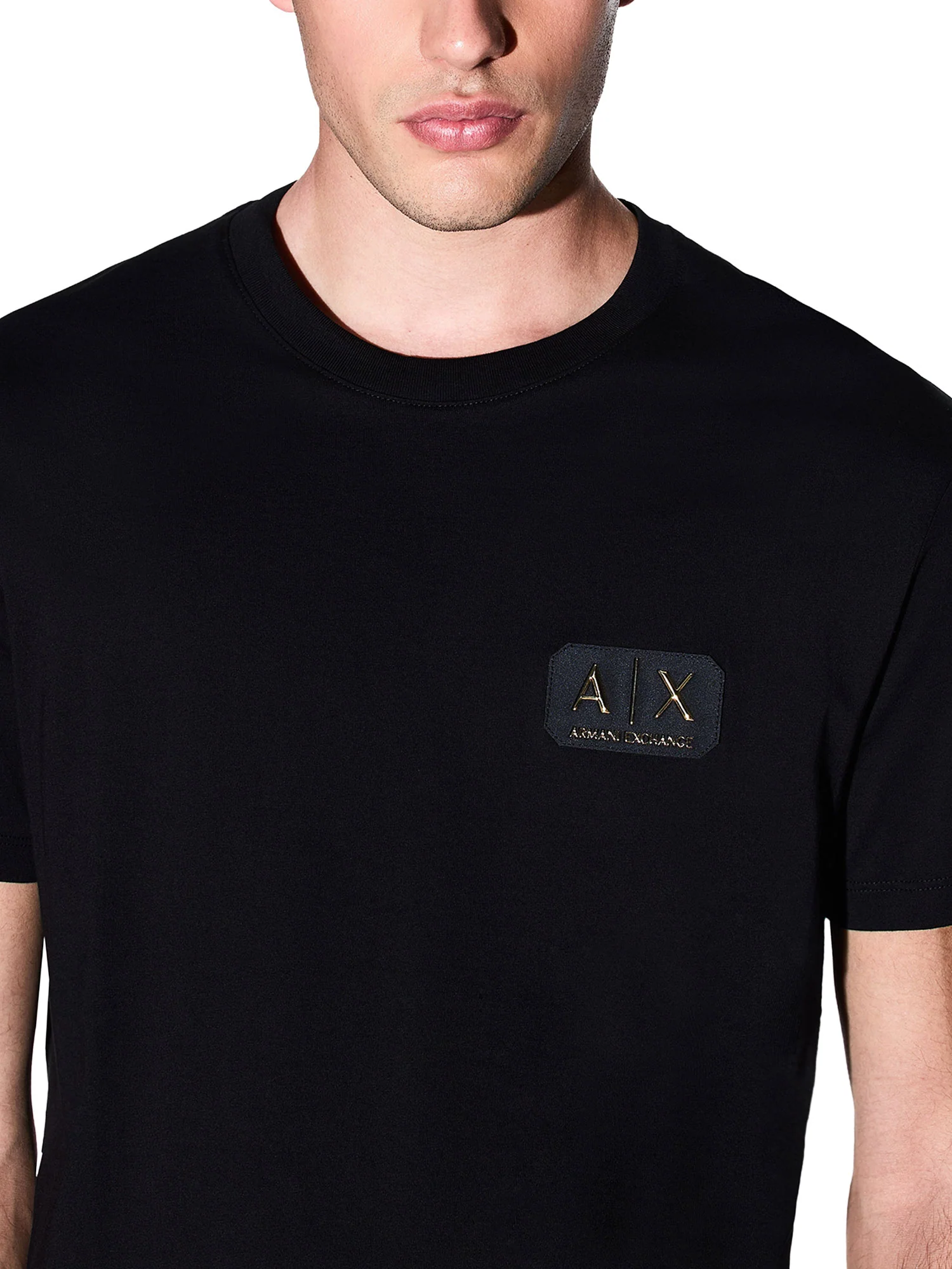 T-shirt Armani Exchange Uomo manica corta plaque logo nero - Image 3