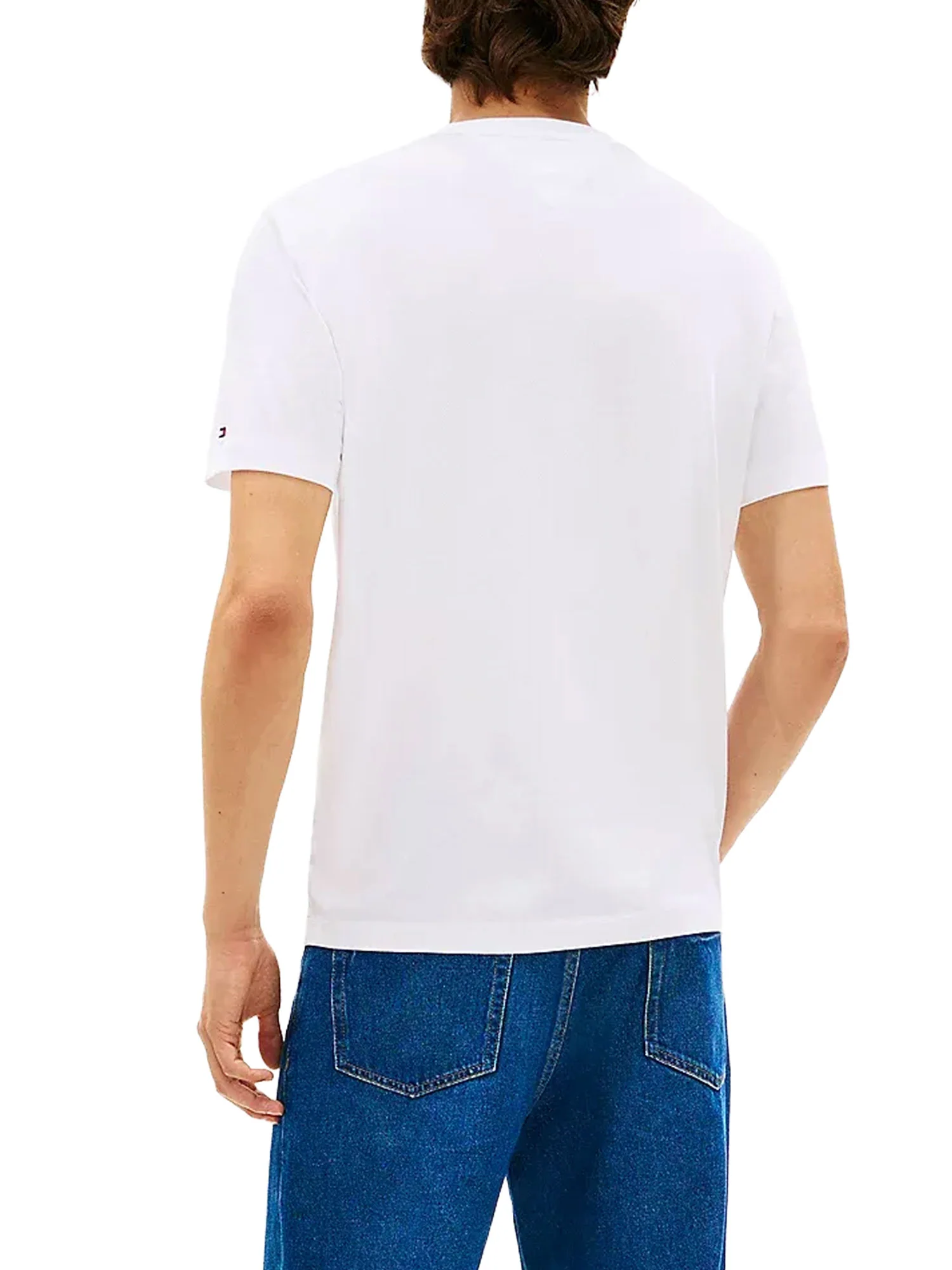 T-shirt con maniche corte Tommy Hilfiger modello pocket global stripe bianco - Image 2