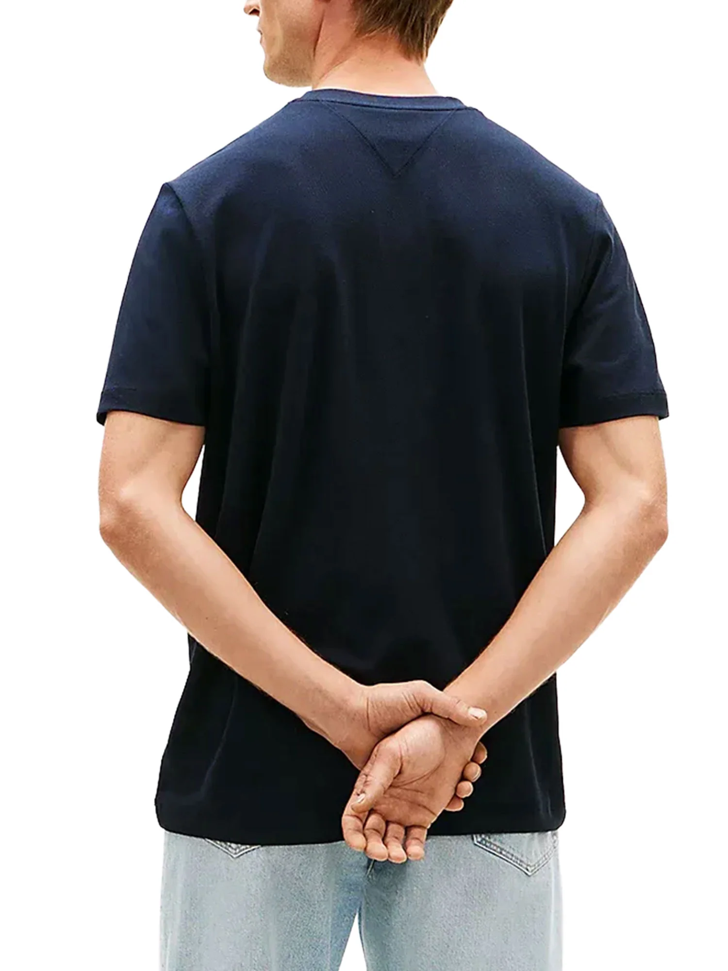 T-shirt con maniche corte Tommy Hilfiger modello pocket global stripe blu - Image 2
