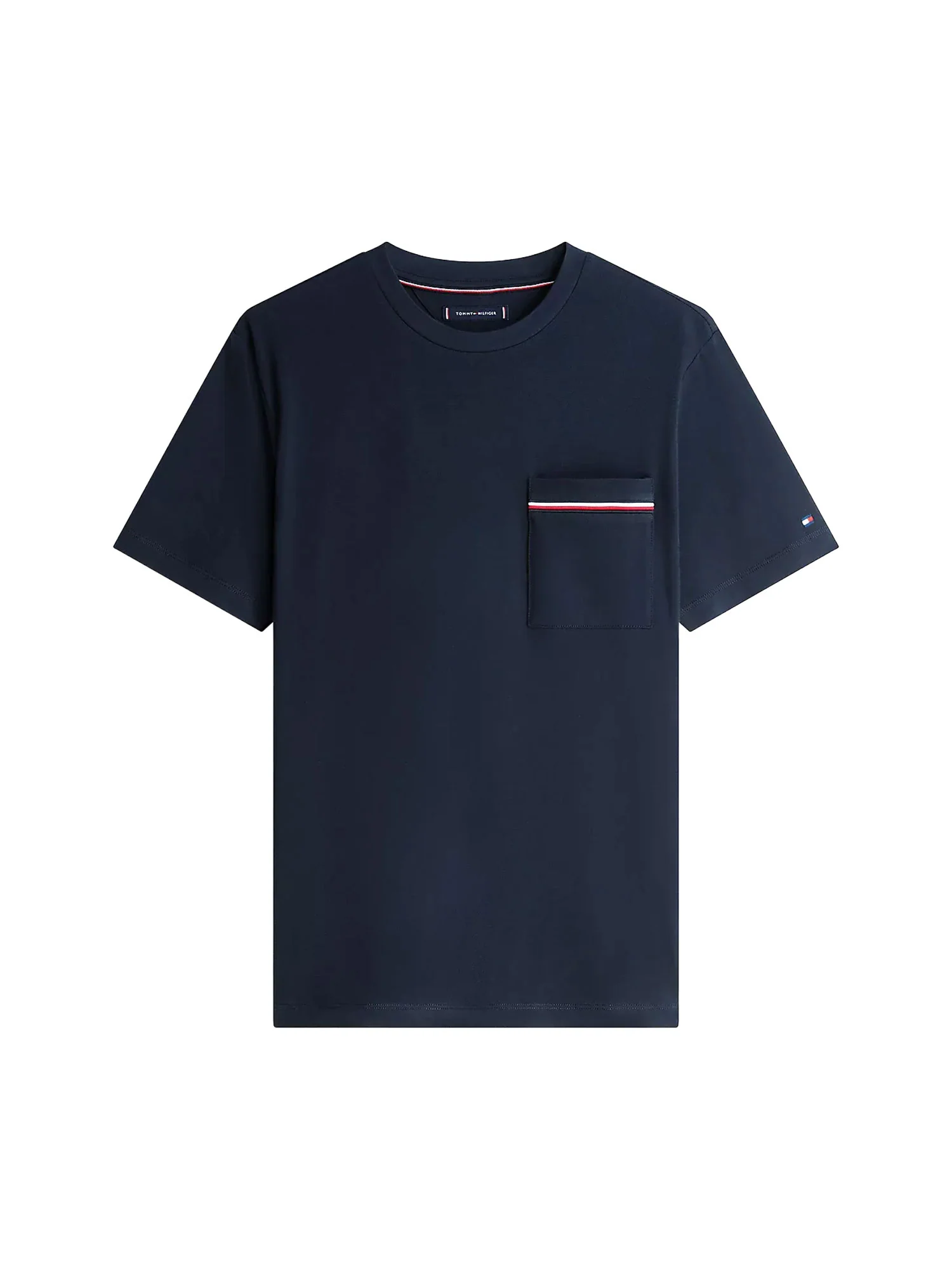 T-shirt con maniche corte Tommy Hilfiger modello pocket global stripe blu - Image 3