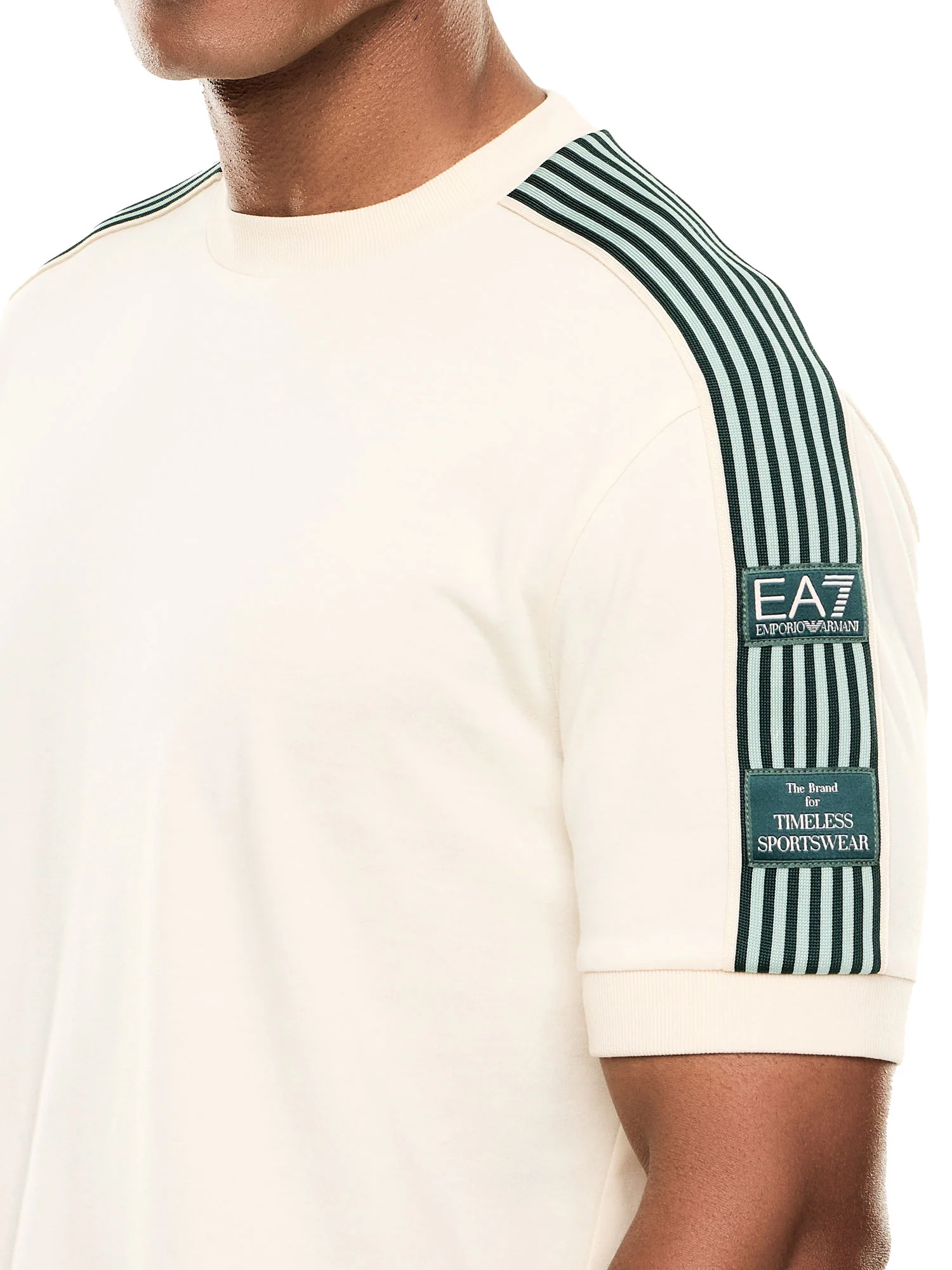 T-shirt EA7 uomo manica corta Premium Tape beige - Image 3
