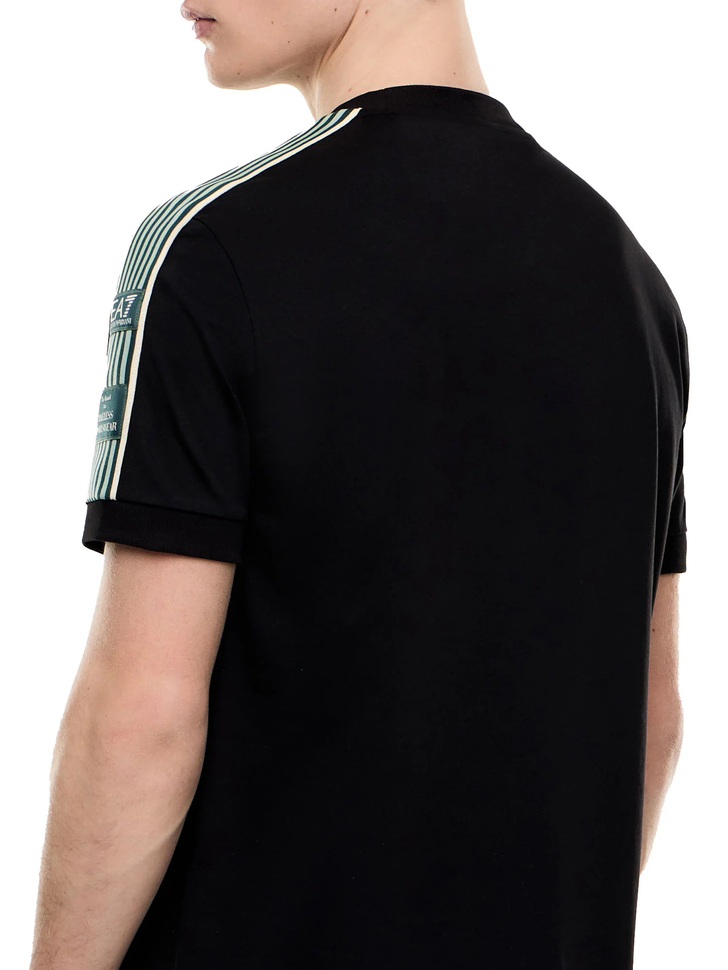 T-shirt EA7 uomo manica corta Premium Tape nero - Image 2