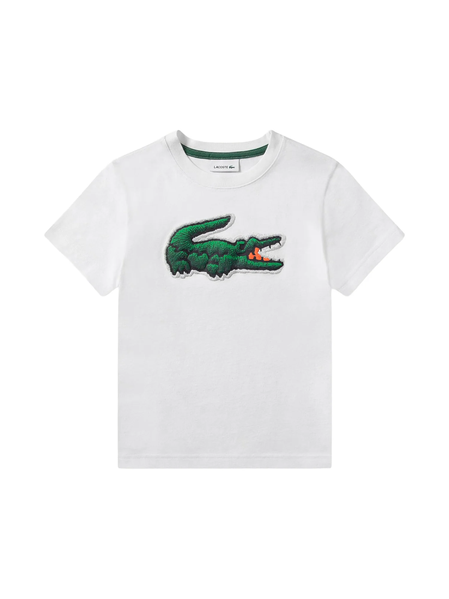T-shirt manica corta Puff Lacoste ragazzo bianco
