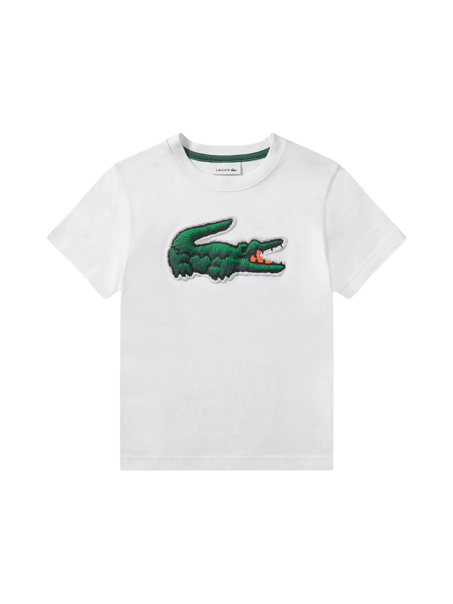 T-shirt manica corta Puff Lacoste bambino bianco