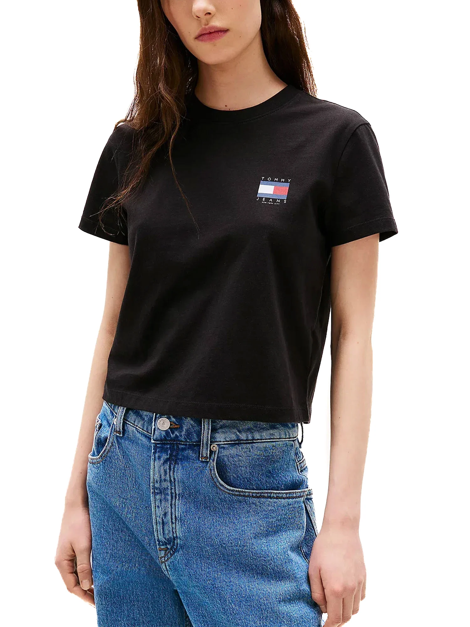 T-shirt maniche corte bandiera posteriore nero - Image 11