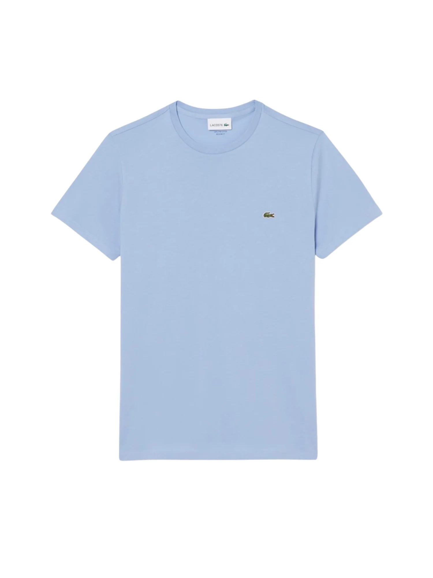T-shirt Lacoste uomo con maniche corte modello regular prima cotton celeste - Image 3