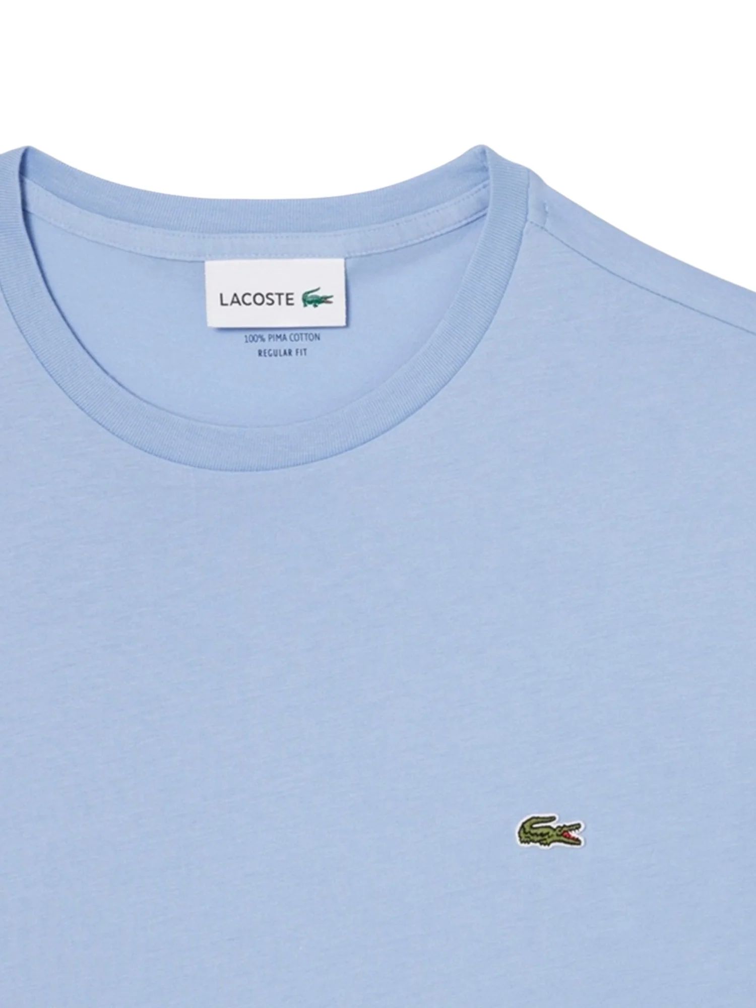 T-shirt Lacoste uomo con maniche corte modello regular prima cotton celeste - Image 4