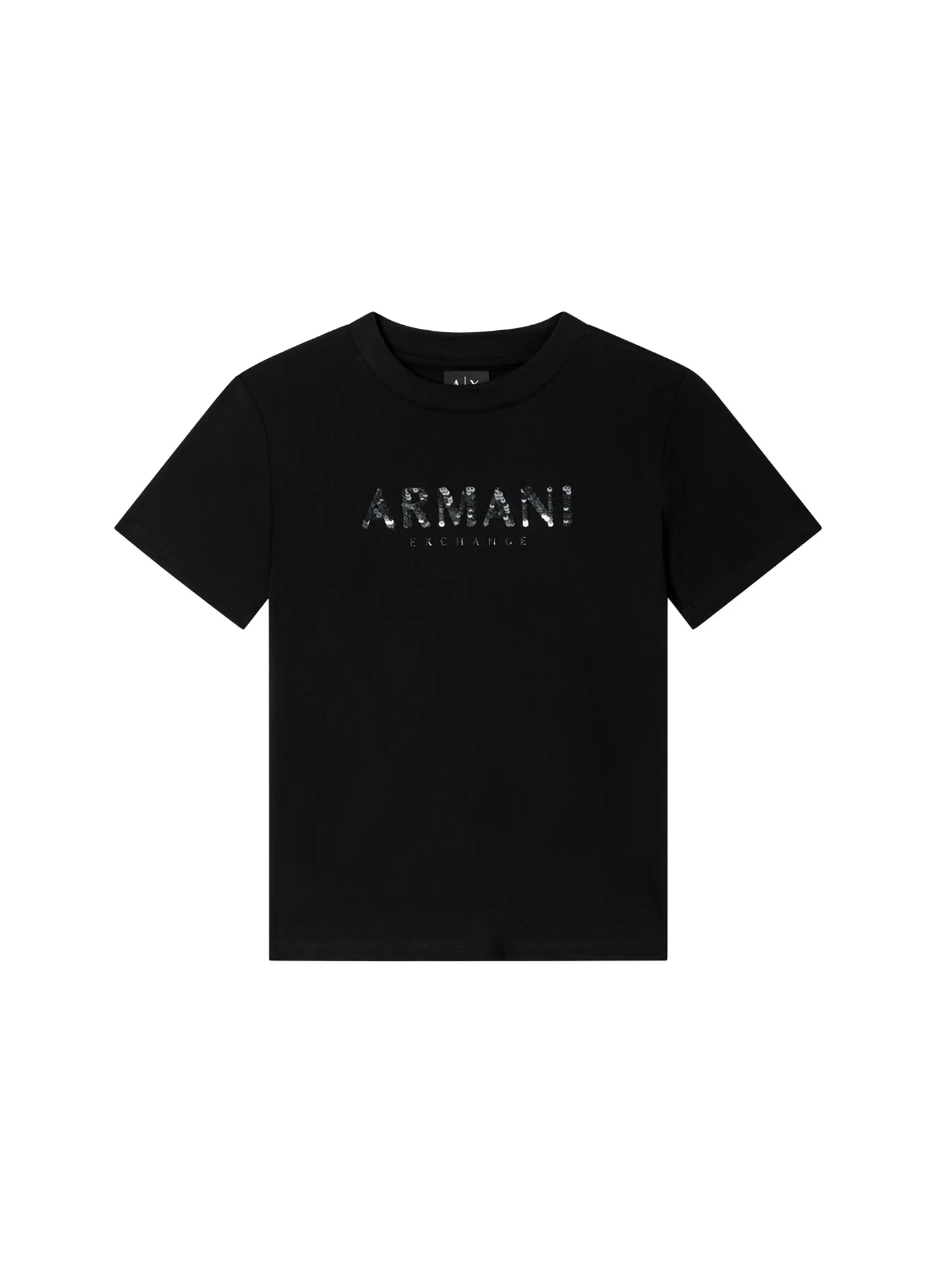 T-shirt Armani Exchange Donna a manica corta con logo ricamato nero
