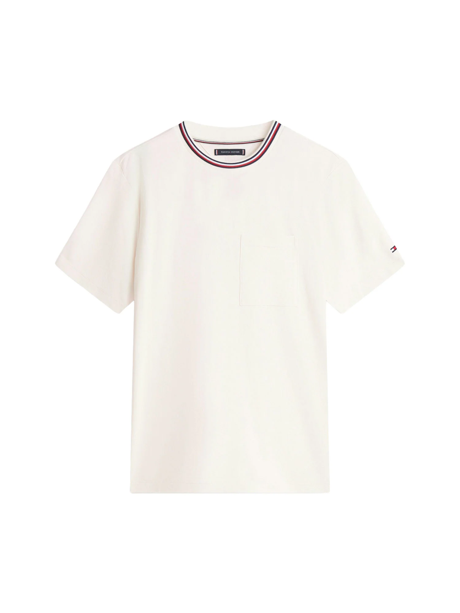 T-shirt con maniche corte Tommy Hilfiger modello rwb pocket avorio - Image 3