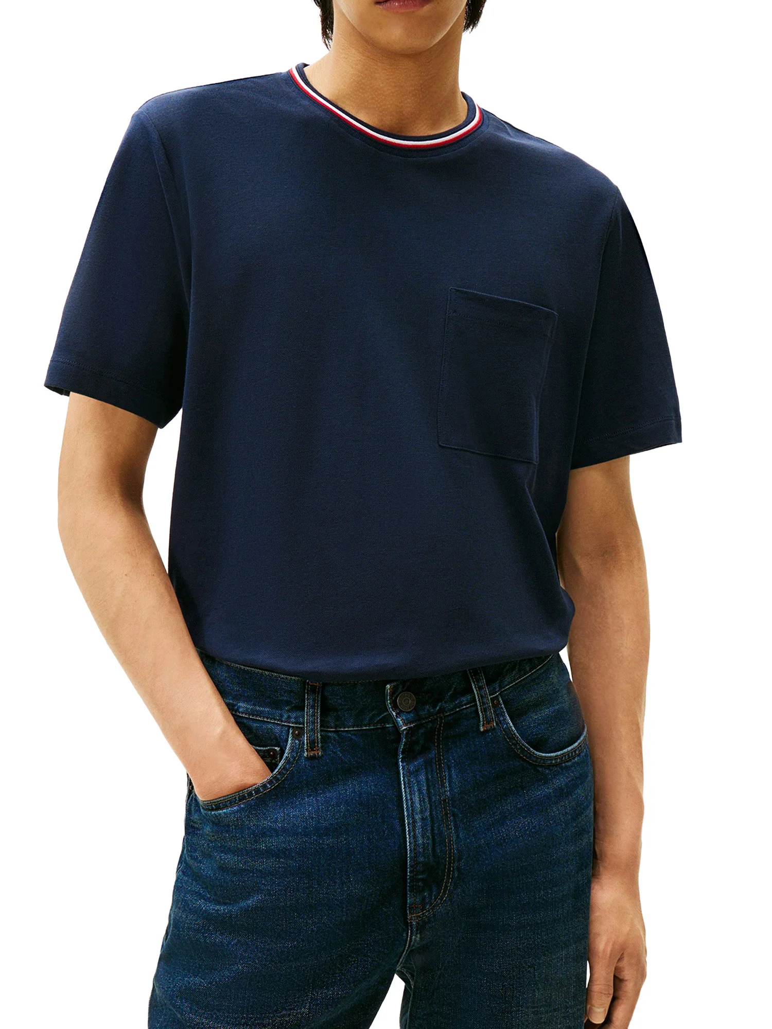 T-shirt con maniche corte Tommy Hilfiger modello rwb pocket blu