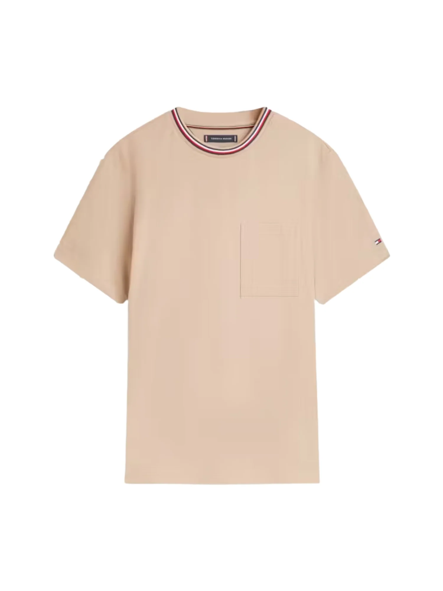 T-shirt con maniche corte Tommy Hilfiger modello rwb pocket taupe - Image 3