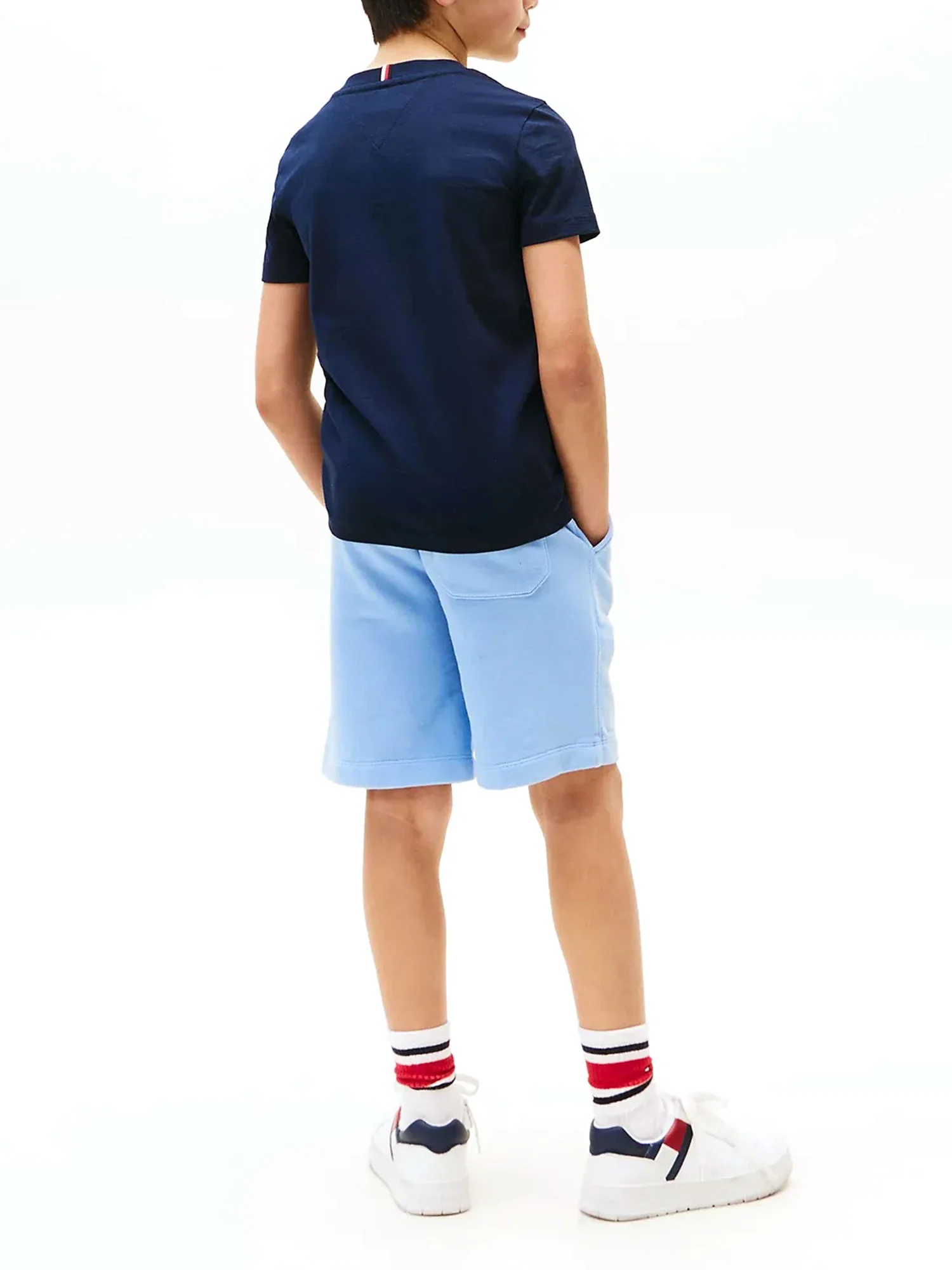 T-shirt manica corta Tommy Hilfiger bambino script flag stampa blu - Image 3