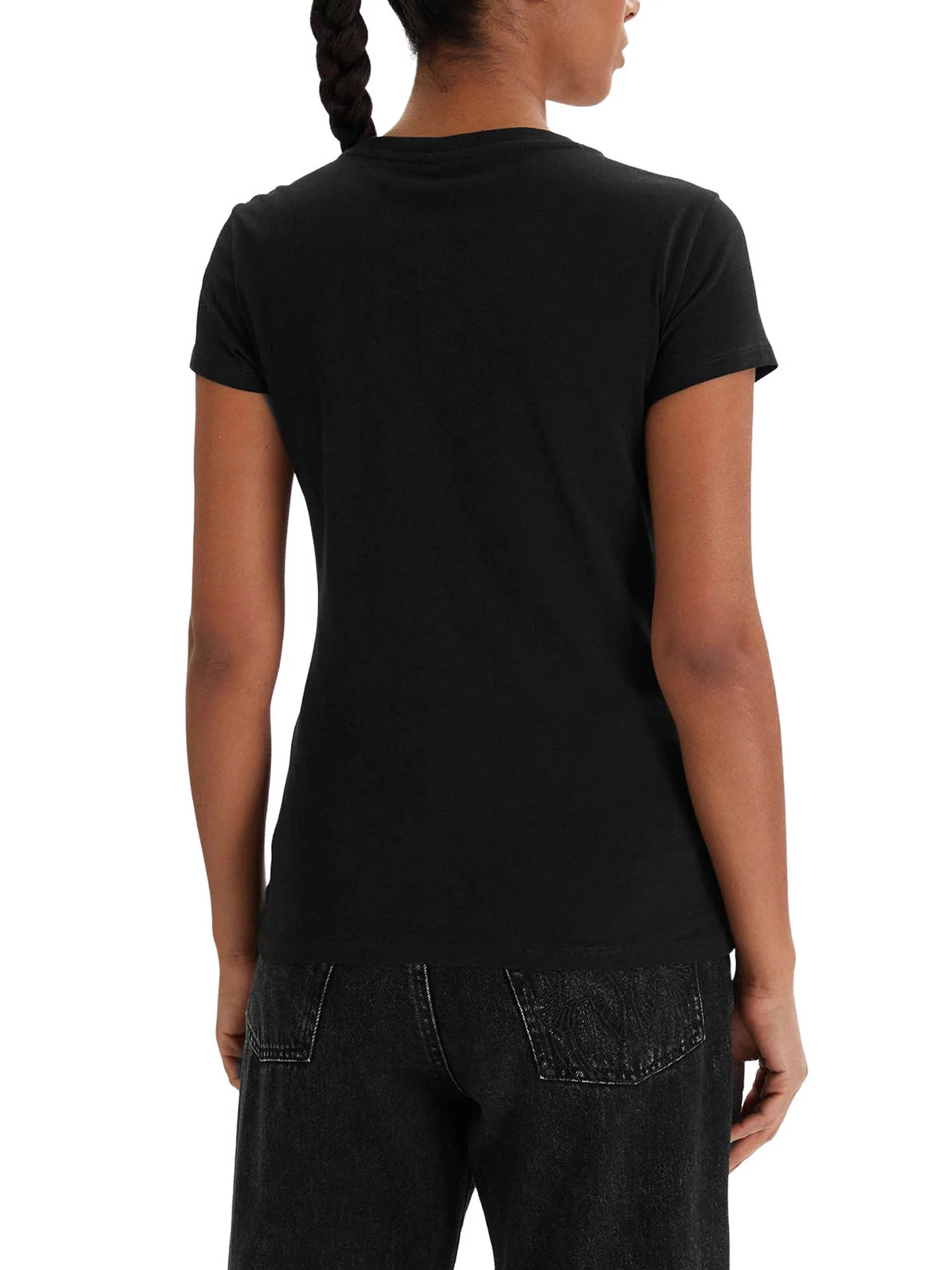 T-shirt Armani Exchange Donna a manica corta con scritta patch 
 Nero - Image 2