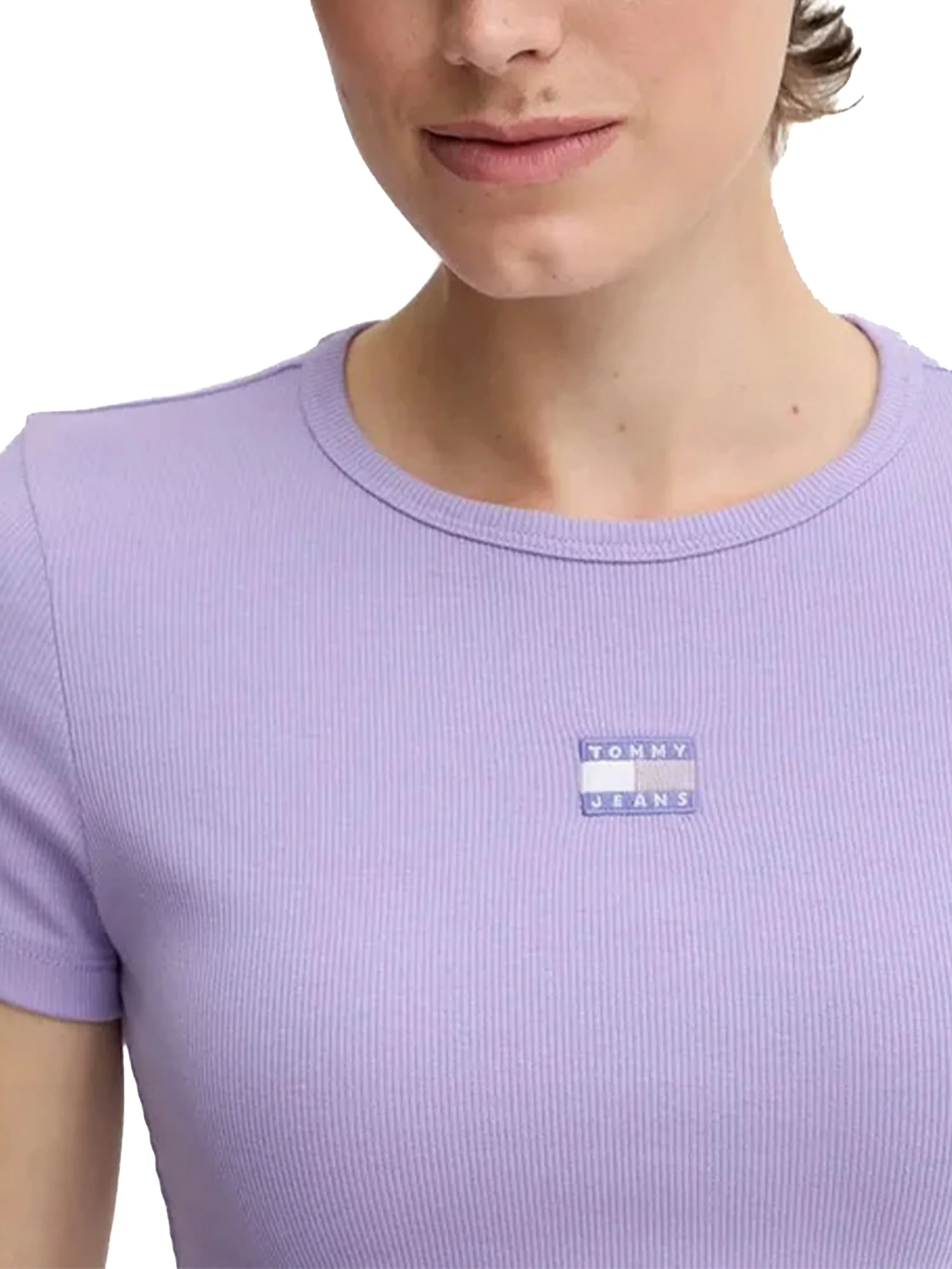 T-shirt maniche corte slim bandiera logo viola - Image 3